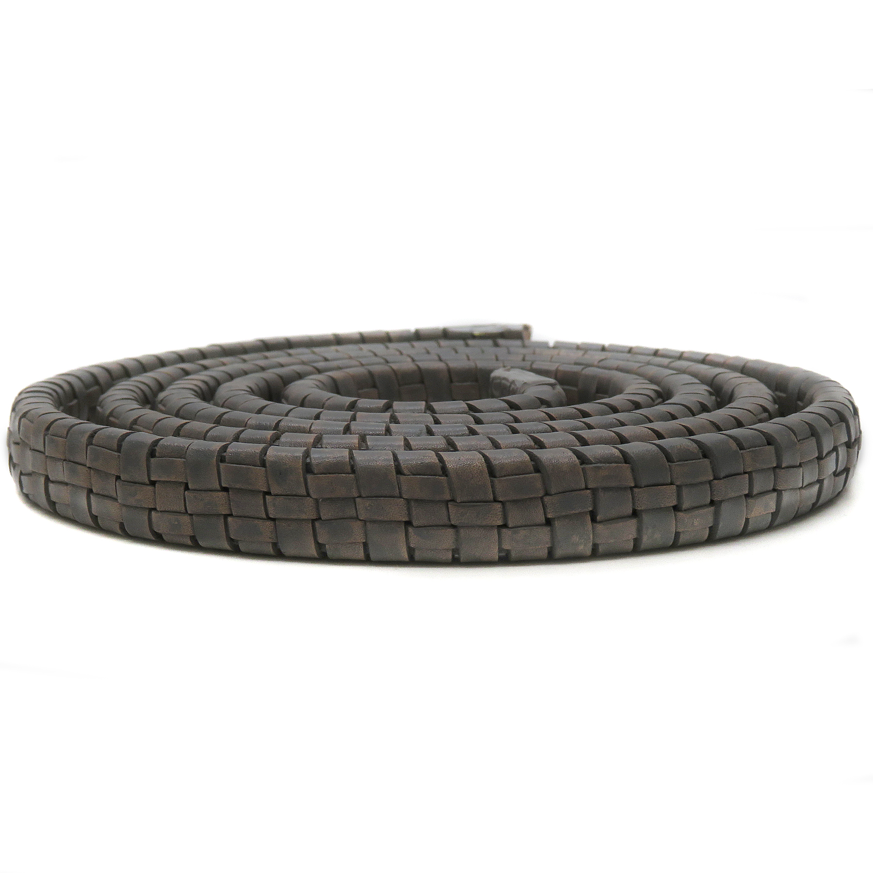 Lederband Geflochten oval | 1 Meter | 11 mm x 6 mm | Grau - 1 m
