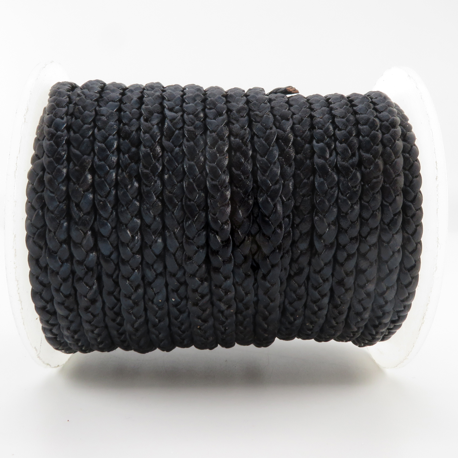 Lederschnur geflochten Flach 5 mm - Navy. Länge: 3 m