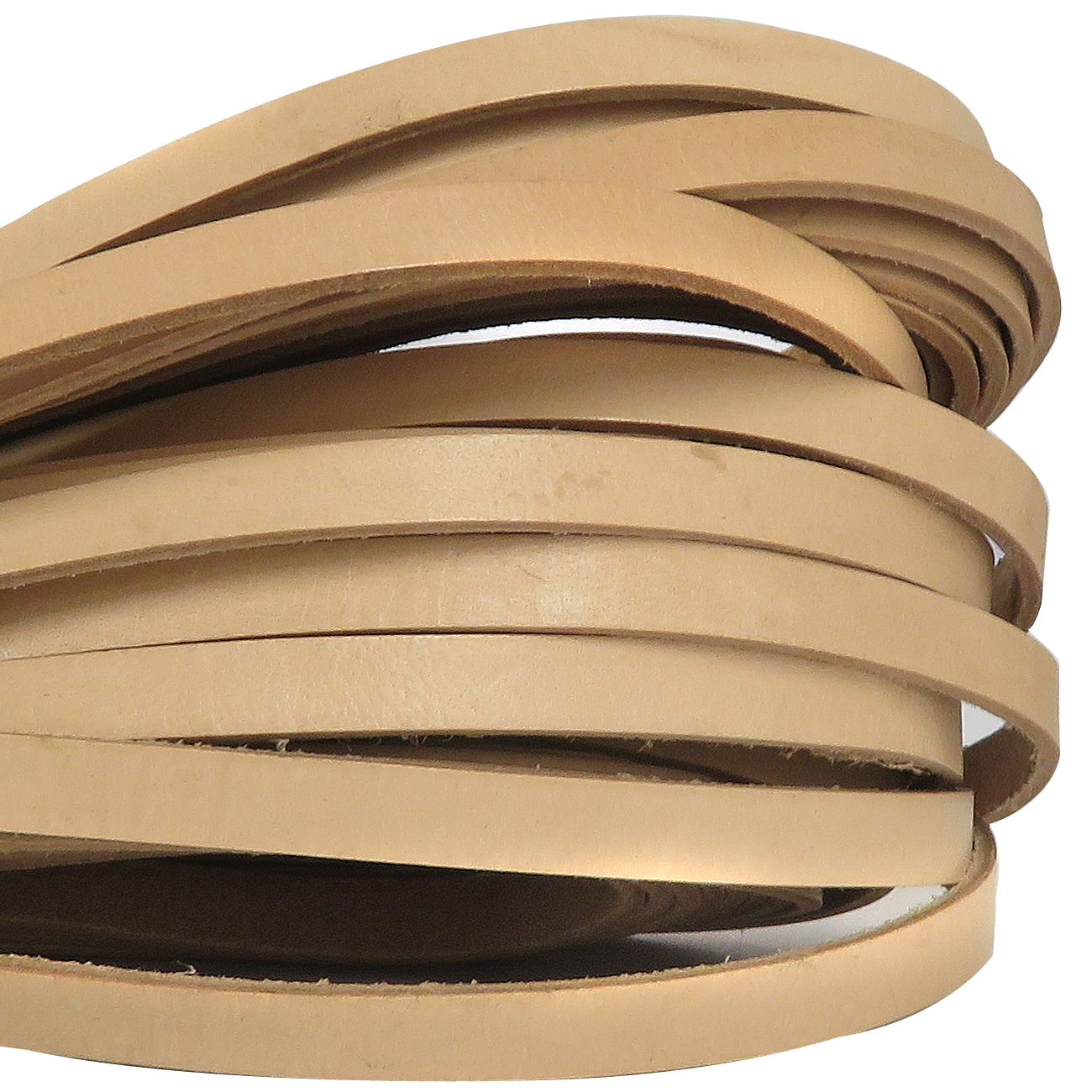 Lederband Flach 1 cm x 2,5 mm - Natur