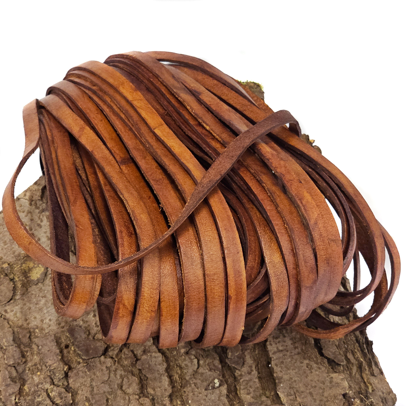Antik Braunes Lederband mit 1 cm Breite und wählbarer Länge - vegetabil gegerbt