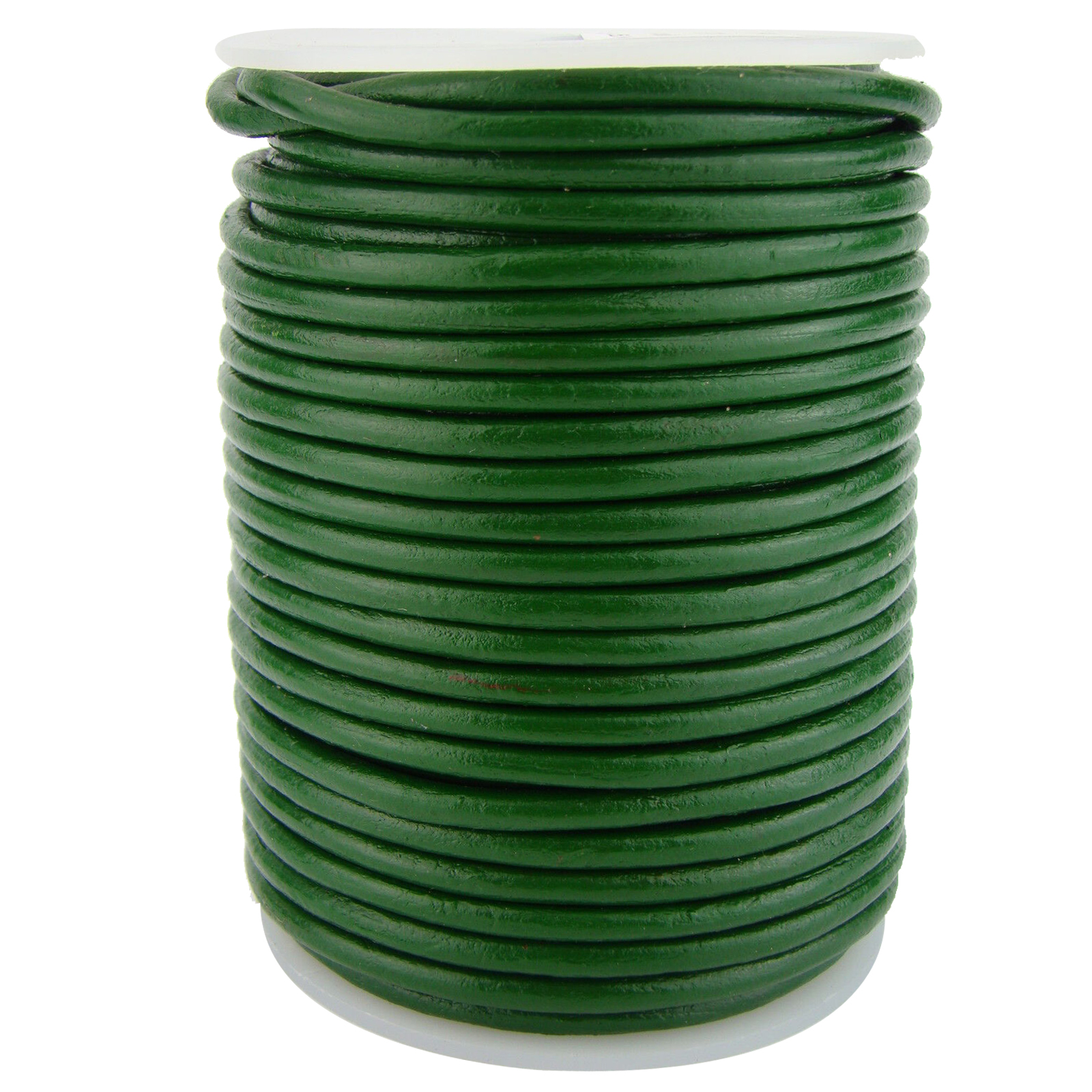 Lederschnur Rund 4 mm - Grün. Länge: 20 m