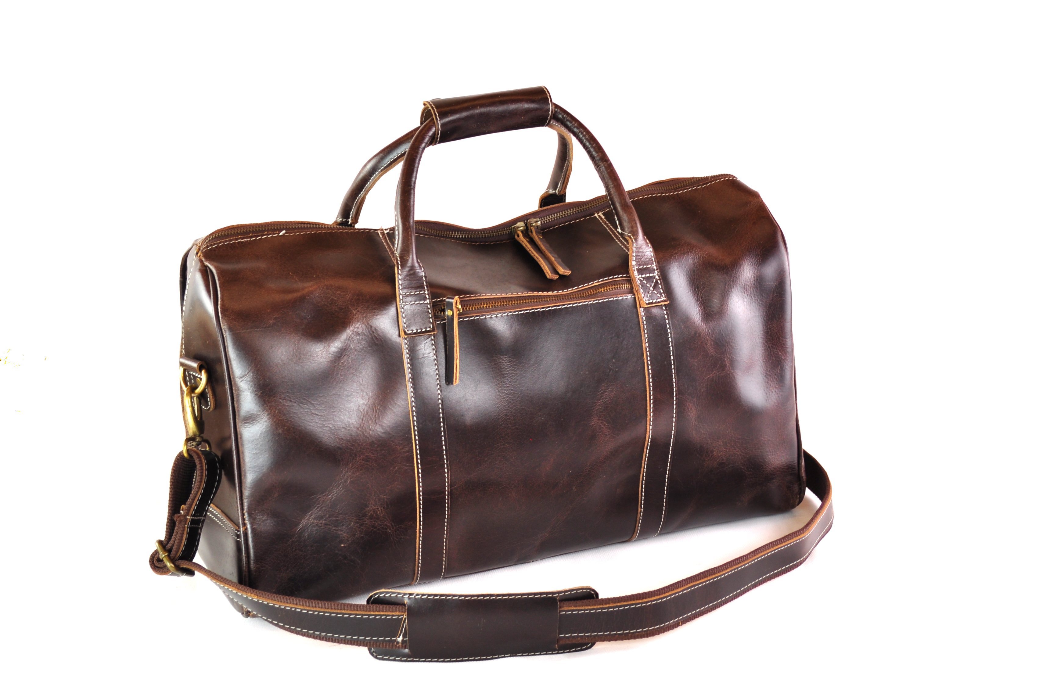Große Ledertasche | Reisetasche | Vintage | 52cm x 30cm x 18cm - Braun