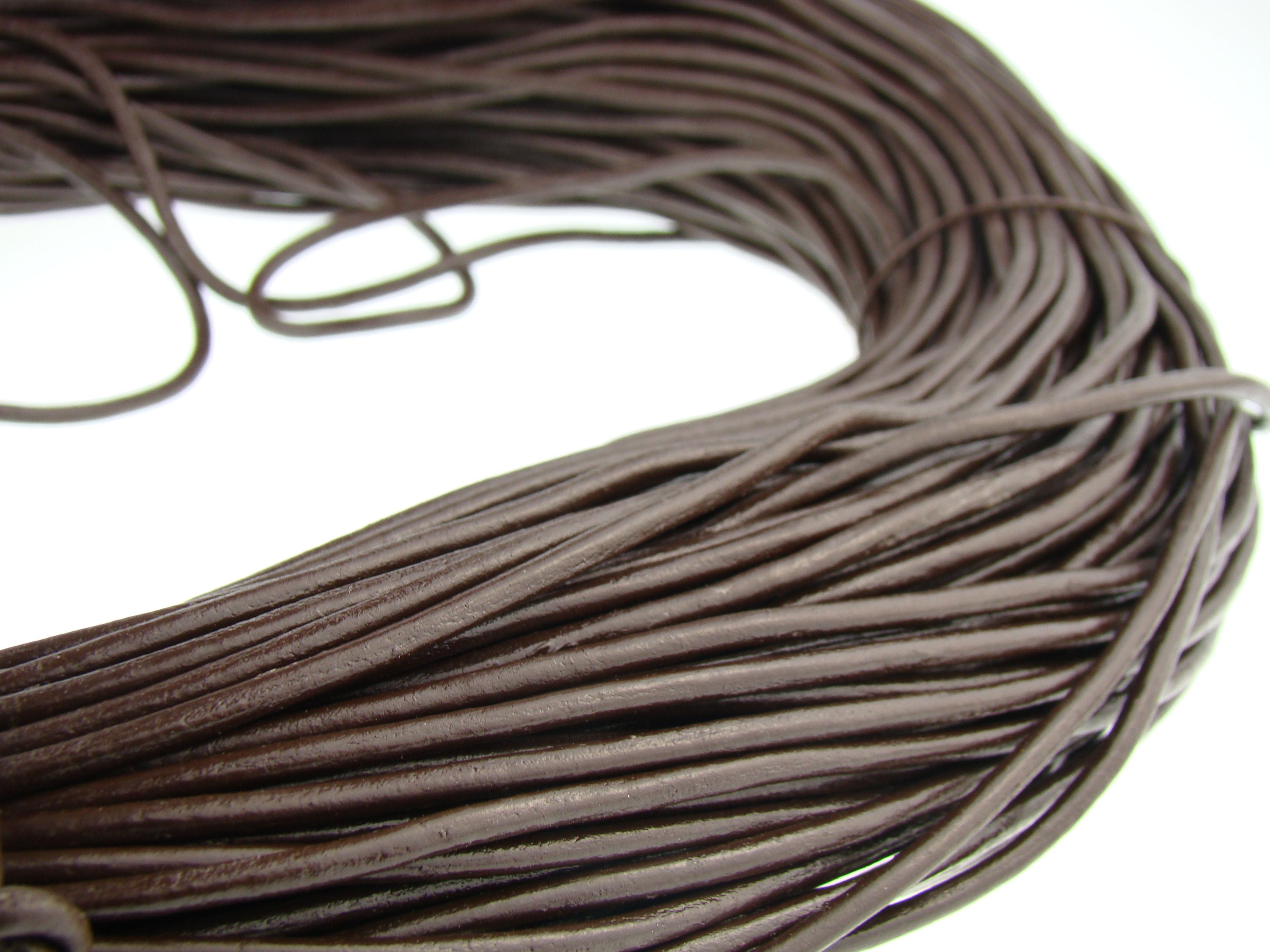Lederschnur Rund 3 mm - Braun. Länge: 10 m
