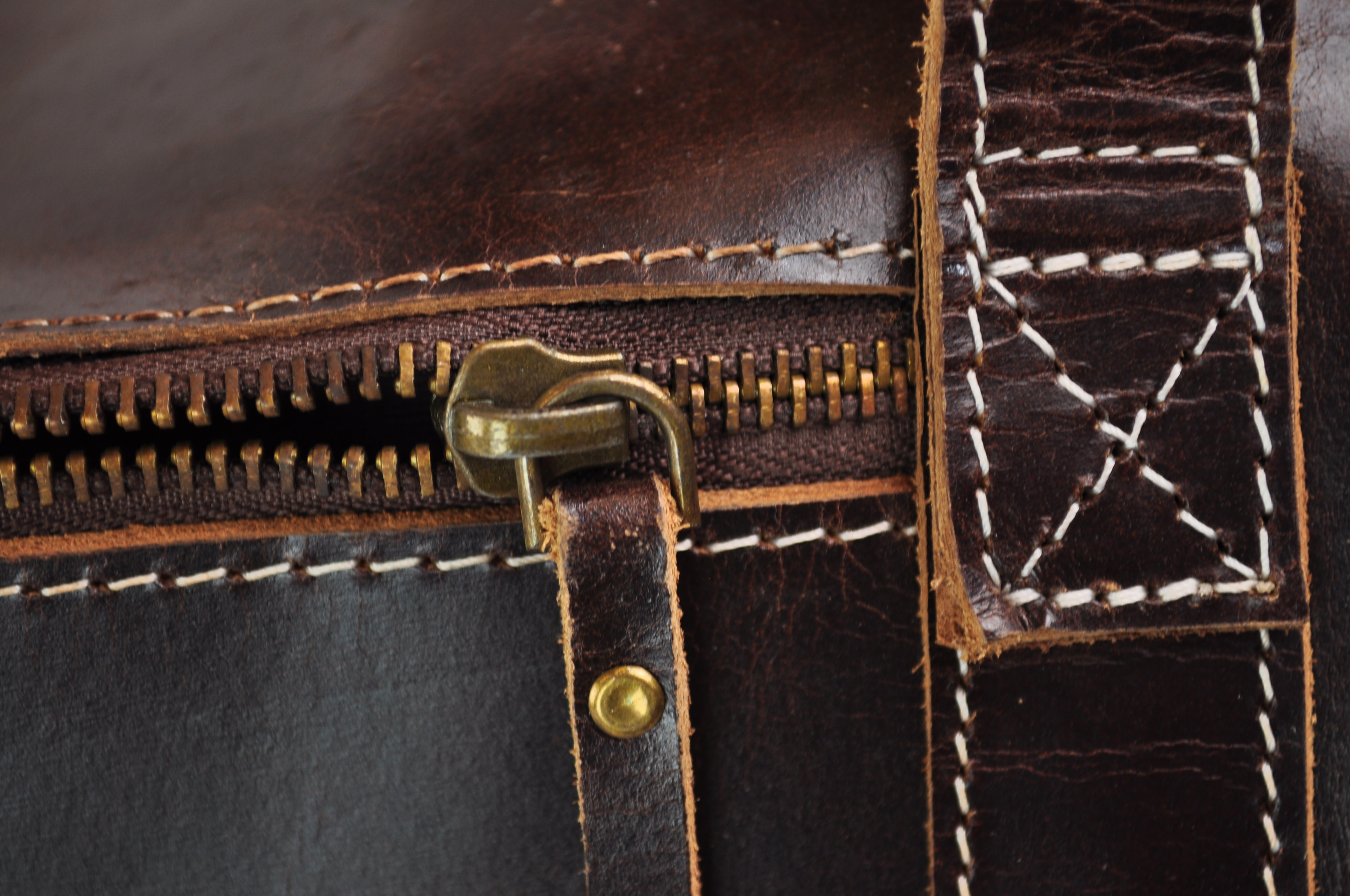 DSC_3750 Große Ledertasche | Reisetasche | Vintage | 52cm x 30cm x 18cm - Braun