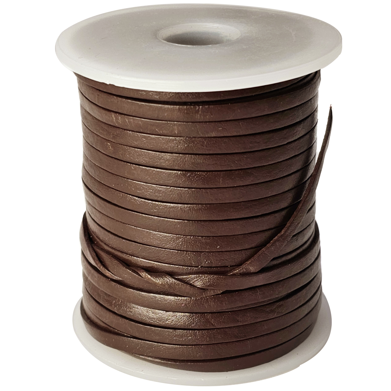 Lederband flach 3mm Breite, 1 mm Dick fürs kreative Handwerk, Lederschmuckherstellung in Schokobraun