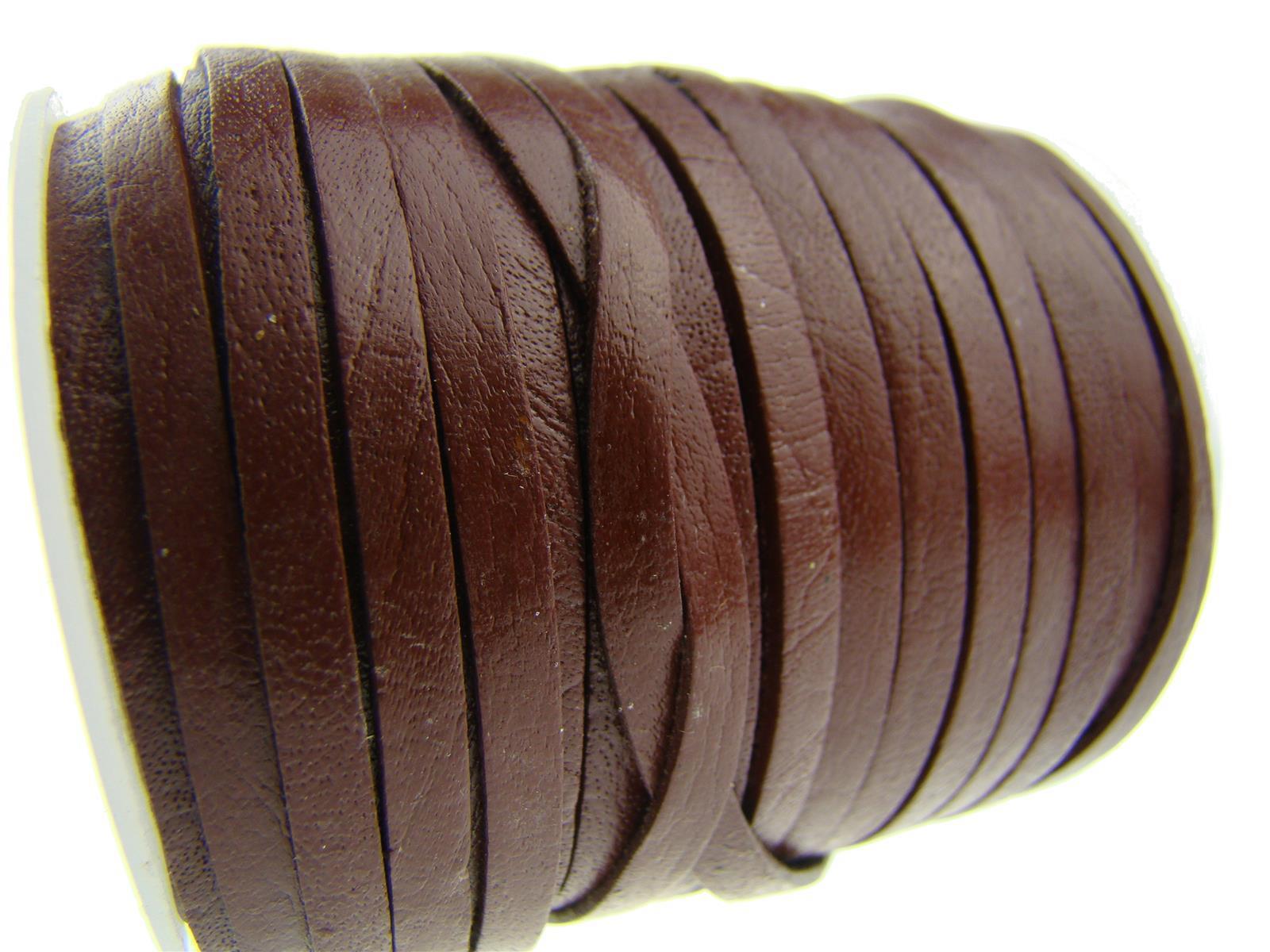 Lederband flach 3mm Breite, 1 mm Dick fürs kreative Handwerk, Lederschmuckherstellung in Schokobraun
