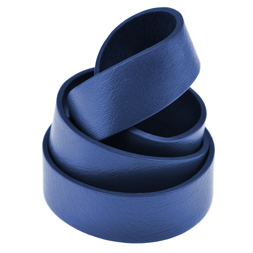 Lederband Flach. Länge: 1 m; Dicke: 3  mm - Blau. Breite: wählbar