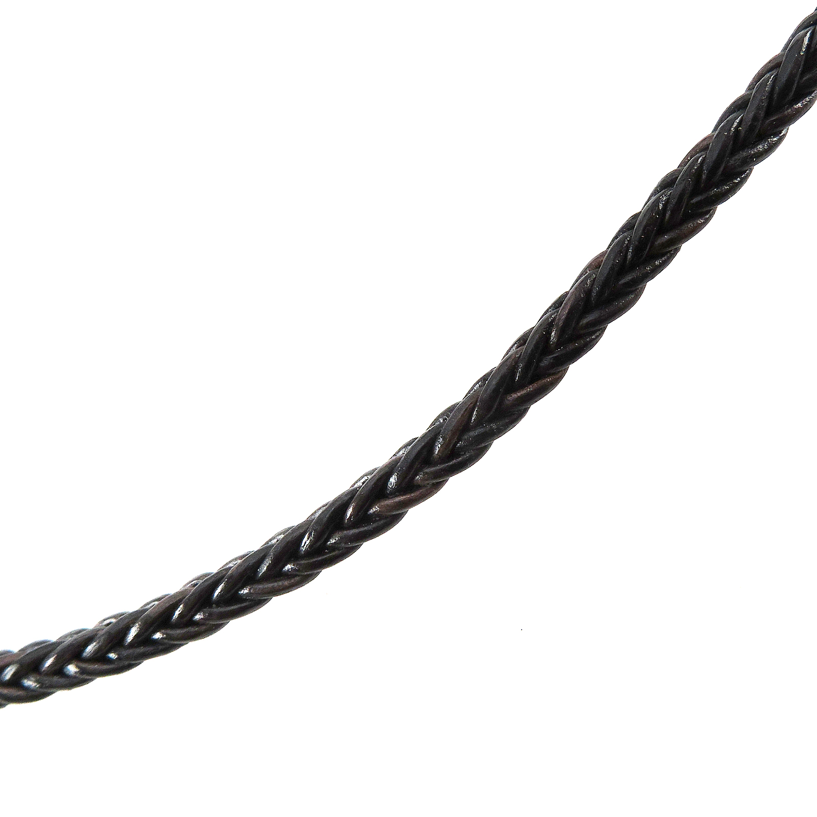 Lederschnur geflochten quadratisch 3 mm - Mesh Schwarz. Länge: 20 m