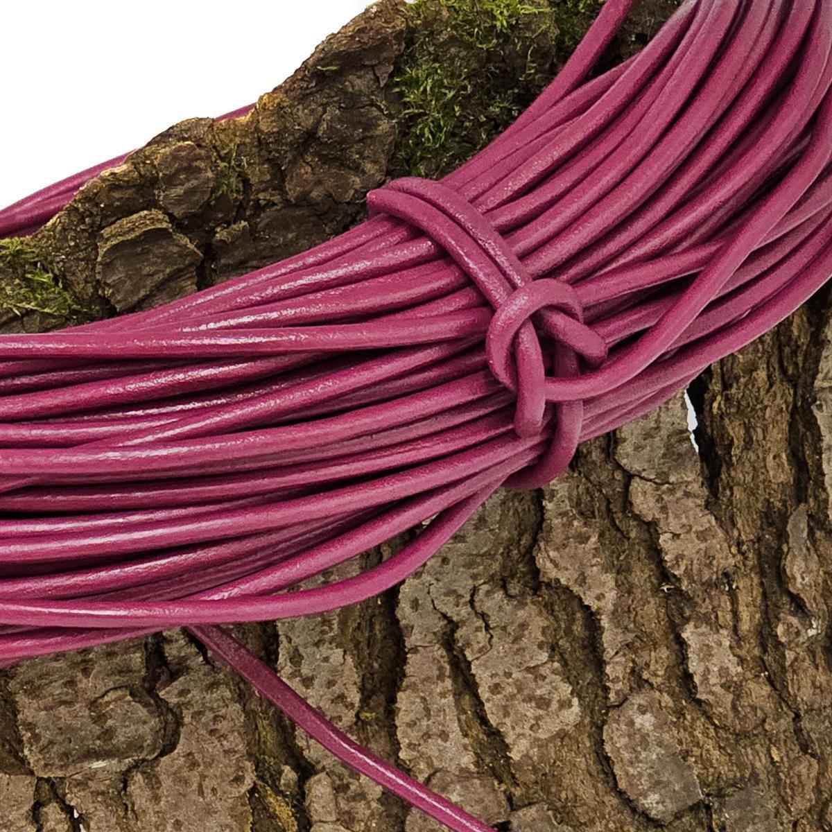 4 mm Lederschnur in Fuchsia, stabil, flexibel und strapazierfähig