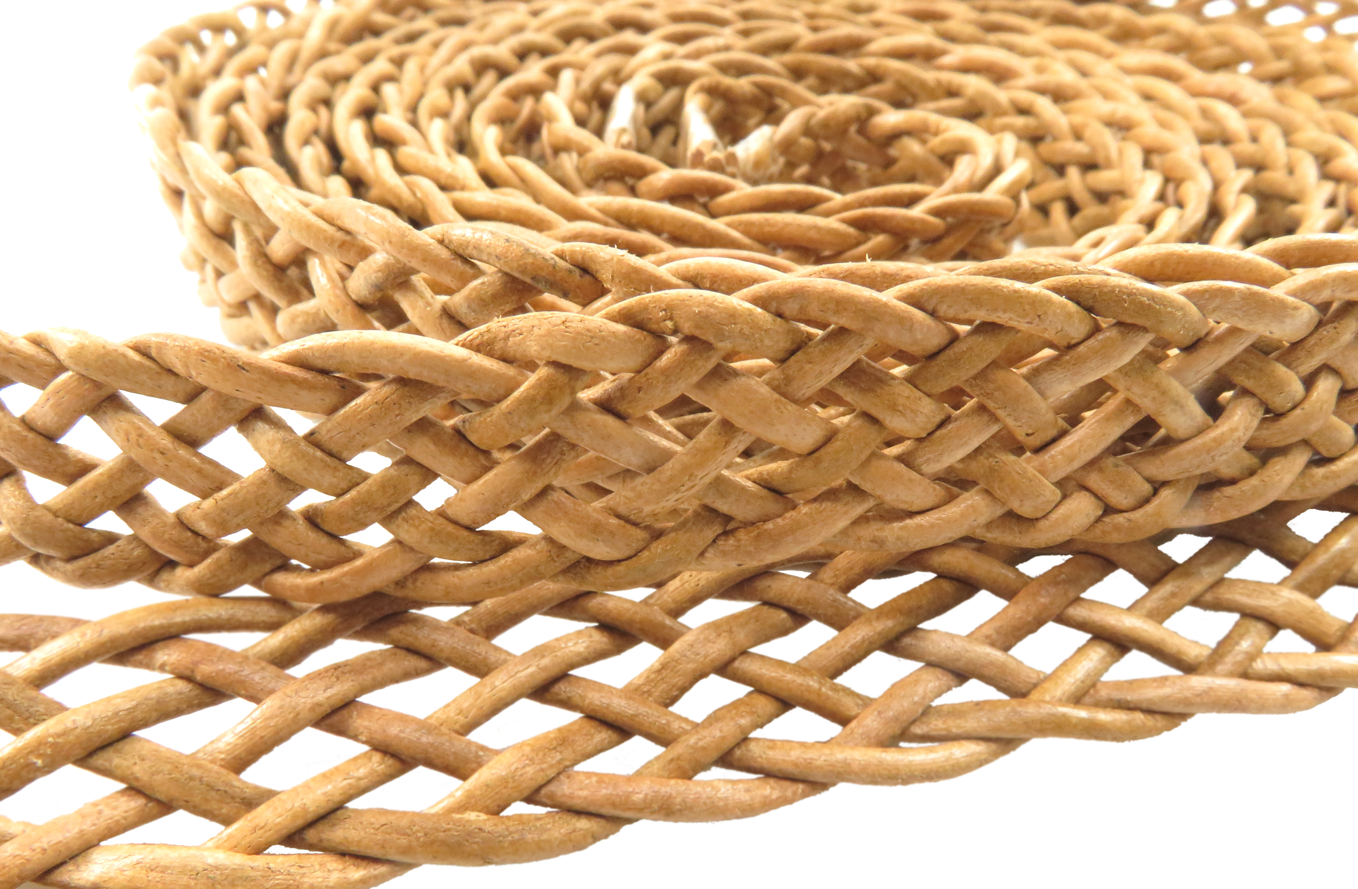 Lederband geflochten Flach 15 mm, Dicke: ca. 2,5 mm, Länge: 1 m. Natur