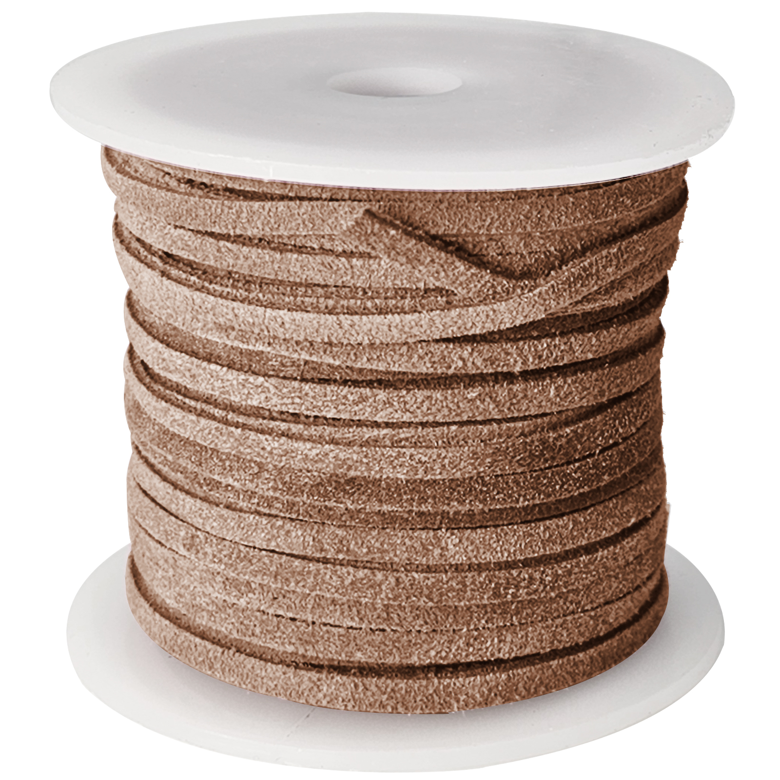 Weiches Wildlederband mit einer Breite von 3 mm in Naturbraun