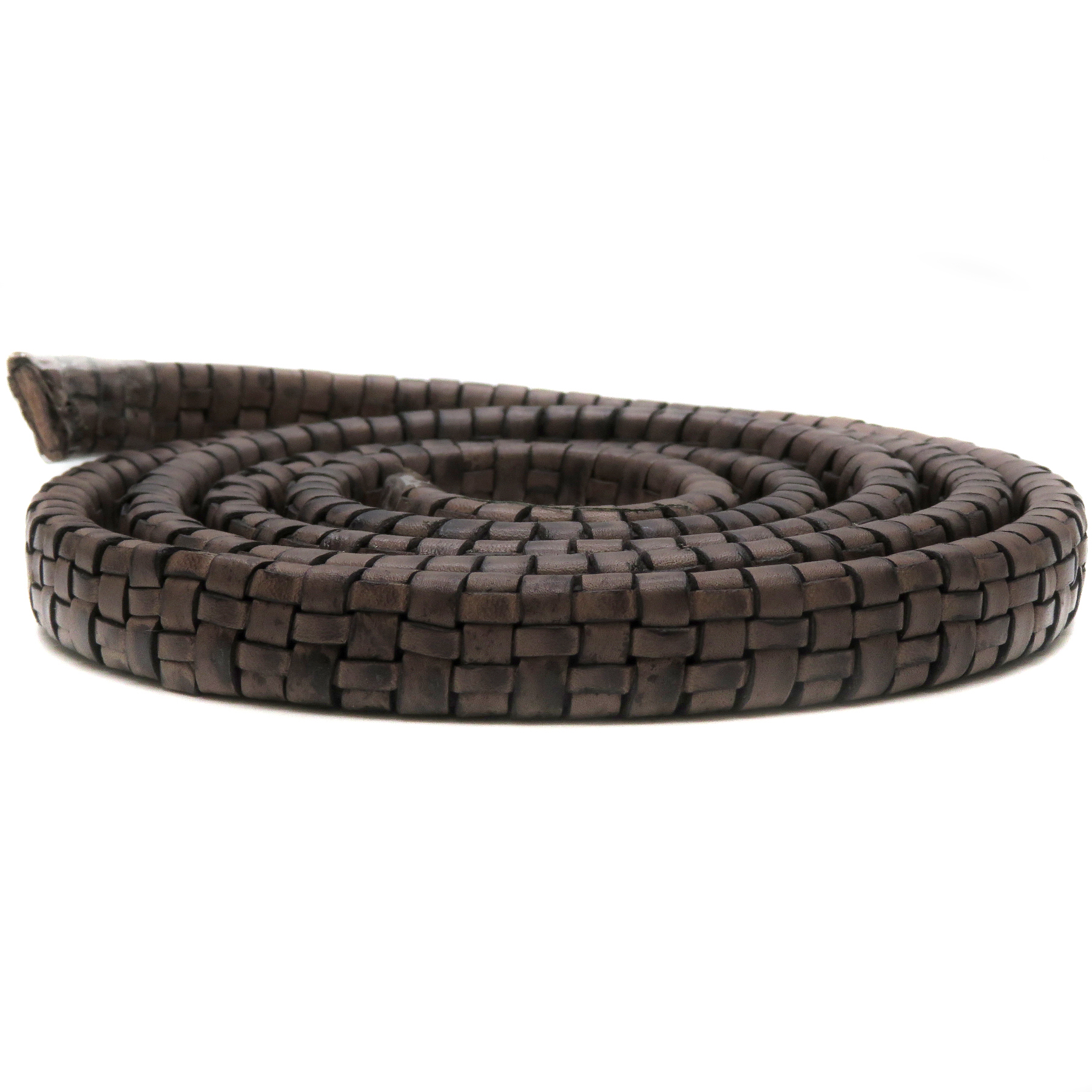 Lederband Geflochten oval | 1 Meter | 11 mm x 6 mm | Graphit - 1 m