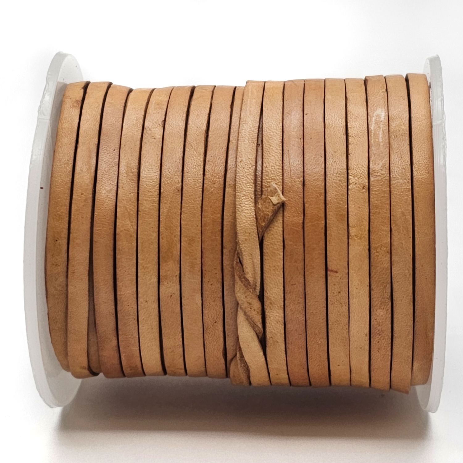 Lederband Flach 3 x 1 mm - Naturbraun. Länge: 2 m