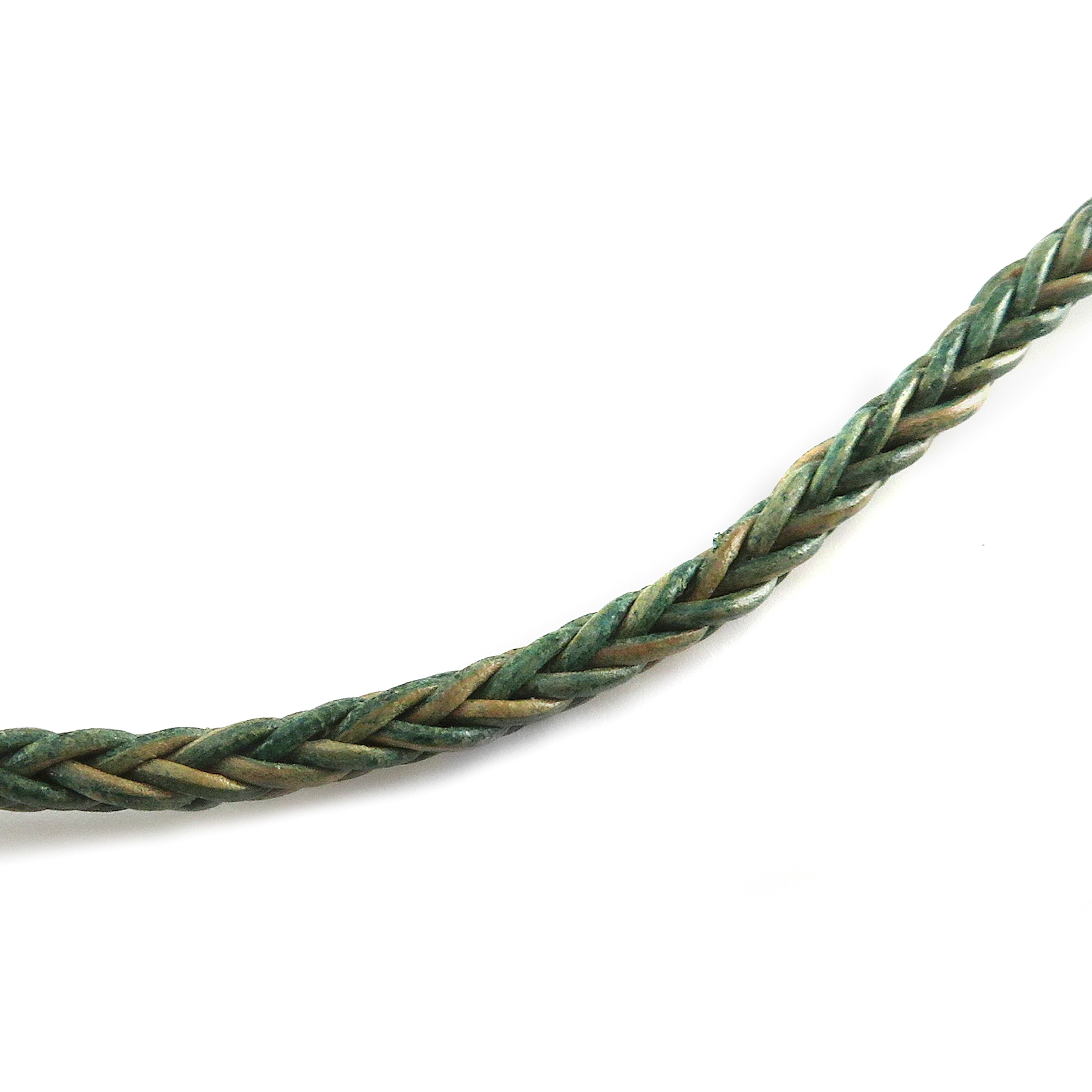 Lederschnur geflochten quadratisch 3 mm - Mesh Hellgrün. Länge: 20 m