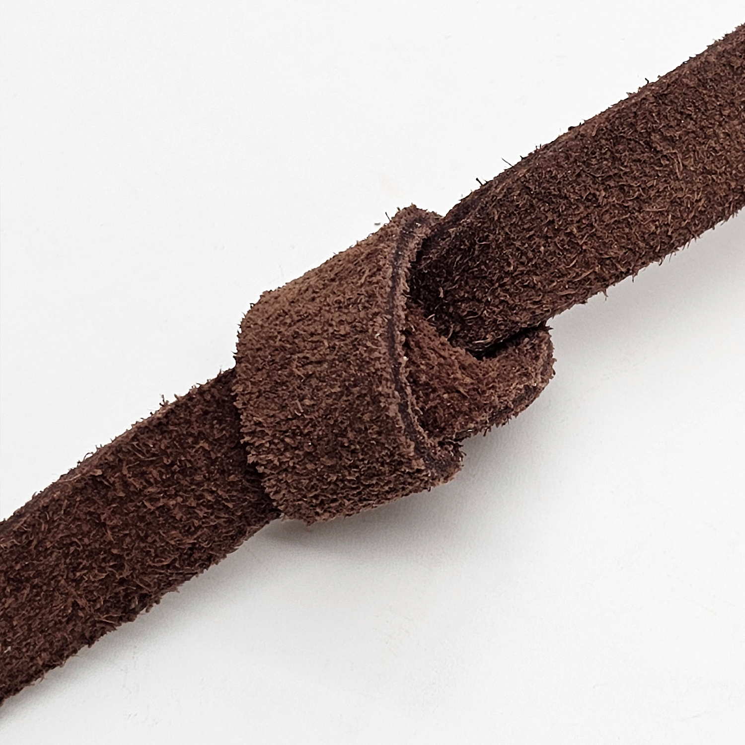 Lederband Flach Wildleder 15 mm x 2,5 mm - Braun. Länge: 20 m