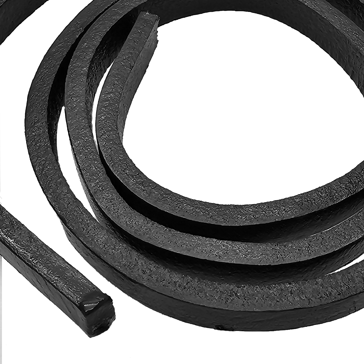 Lederband Flach | 12 mm x 6 mm | Länge: 1 Meter - Schwarz