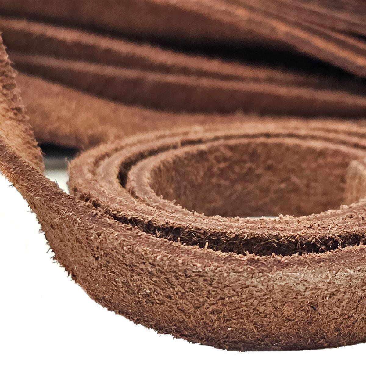 Wildlederband in Hellbraun 15 mm Breite - reines Velourleder