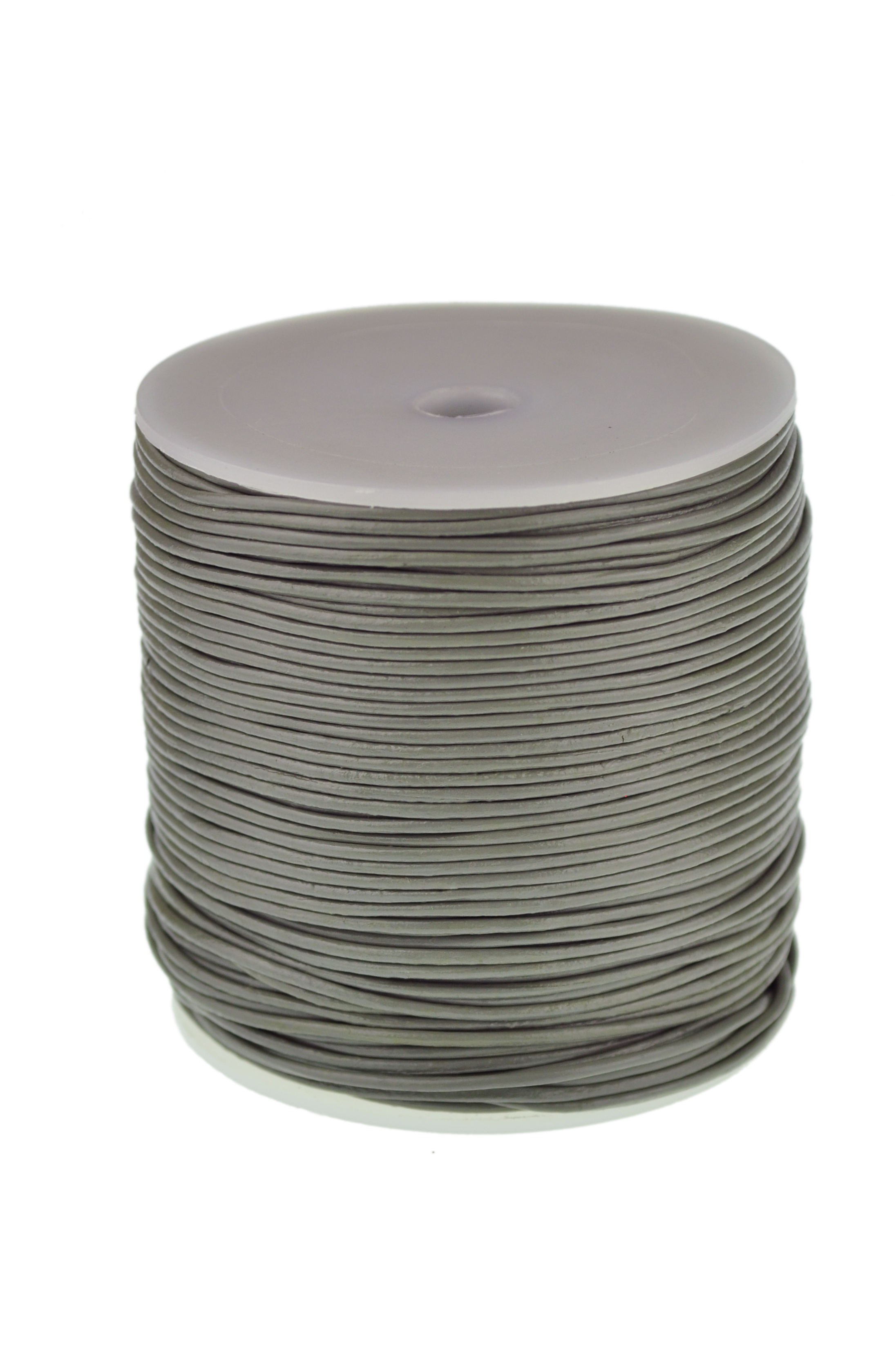 Lederschnur Rund 1 mm - Grau. Länge: 30 m