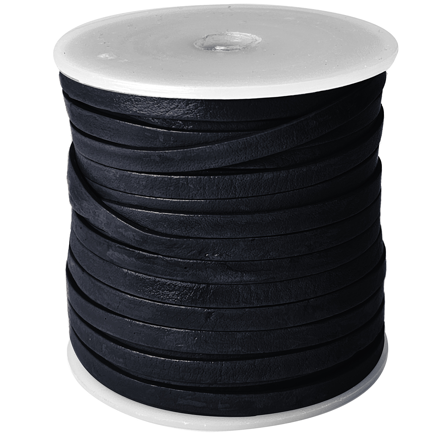 Flaches Lederband in 4 mm Breite, 1 mm Dicke in einem tiefen Nachtblau