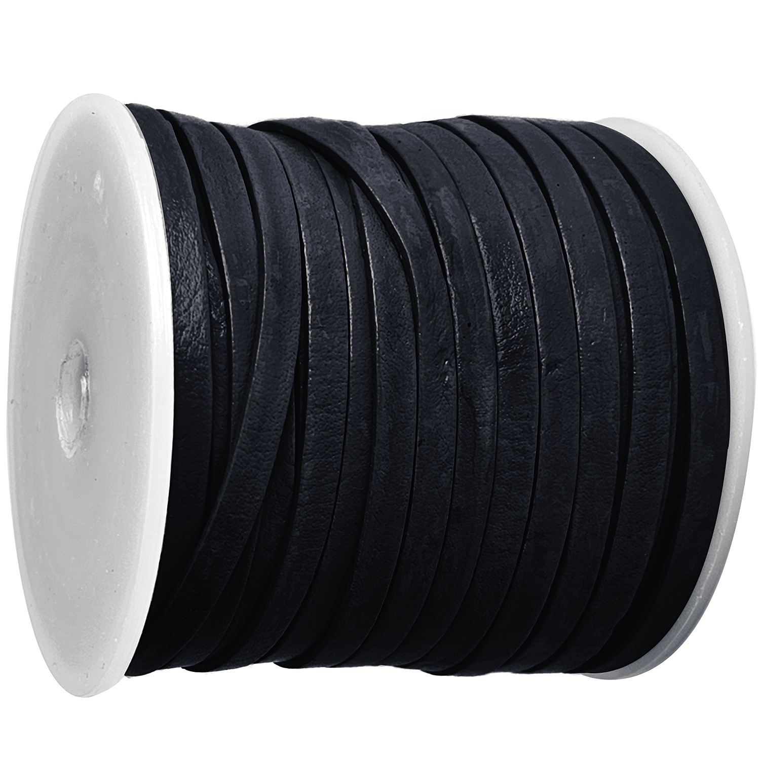Flaches Lederband in 4 mm Breite, 1 mm Dicke in einem tiefen Nachtblau