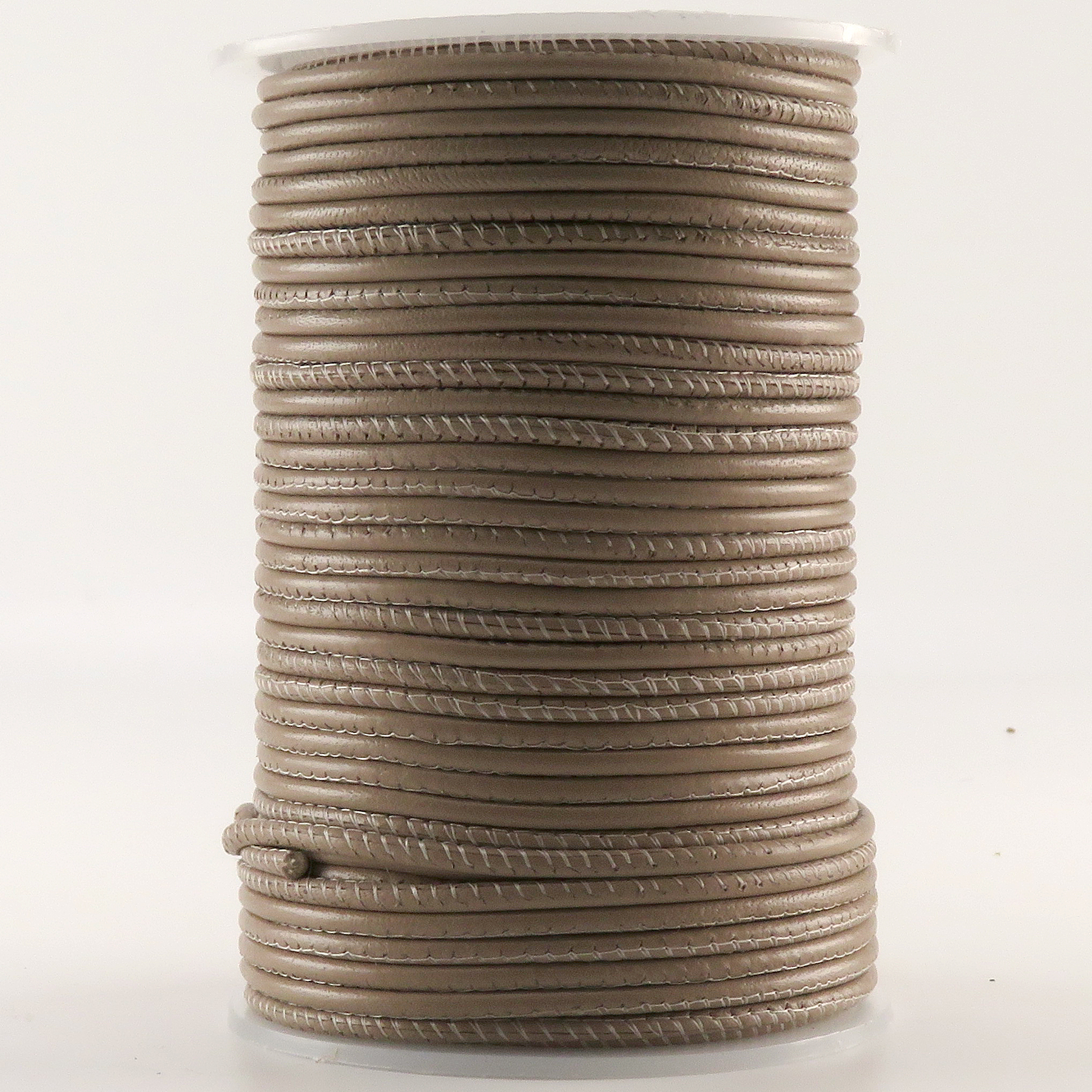 Gesäumte Lederschnur in Taupe_2