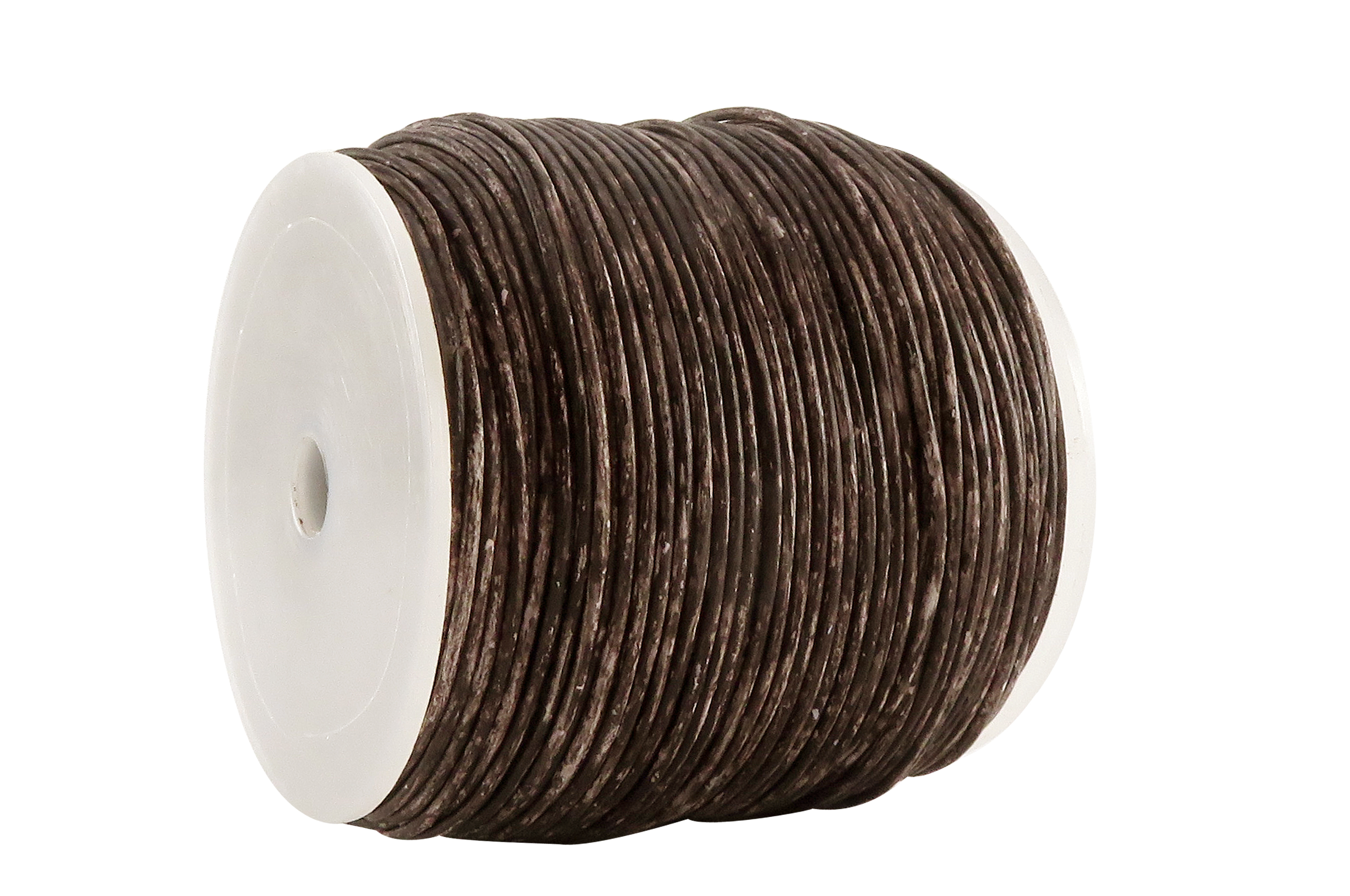 Lederschnur Rund 1 mm - Mesh Kaffee. Länge: 50 m auf Rolle