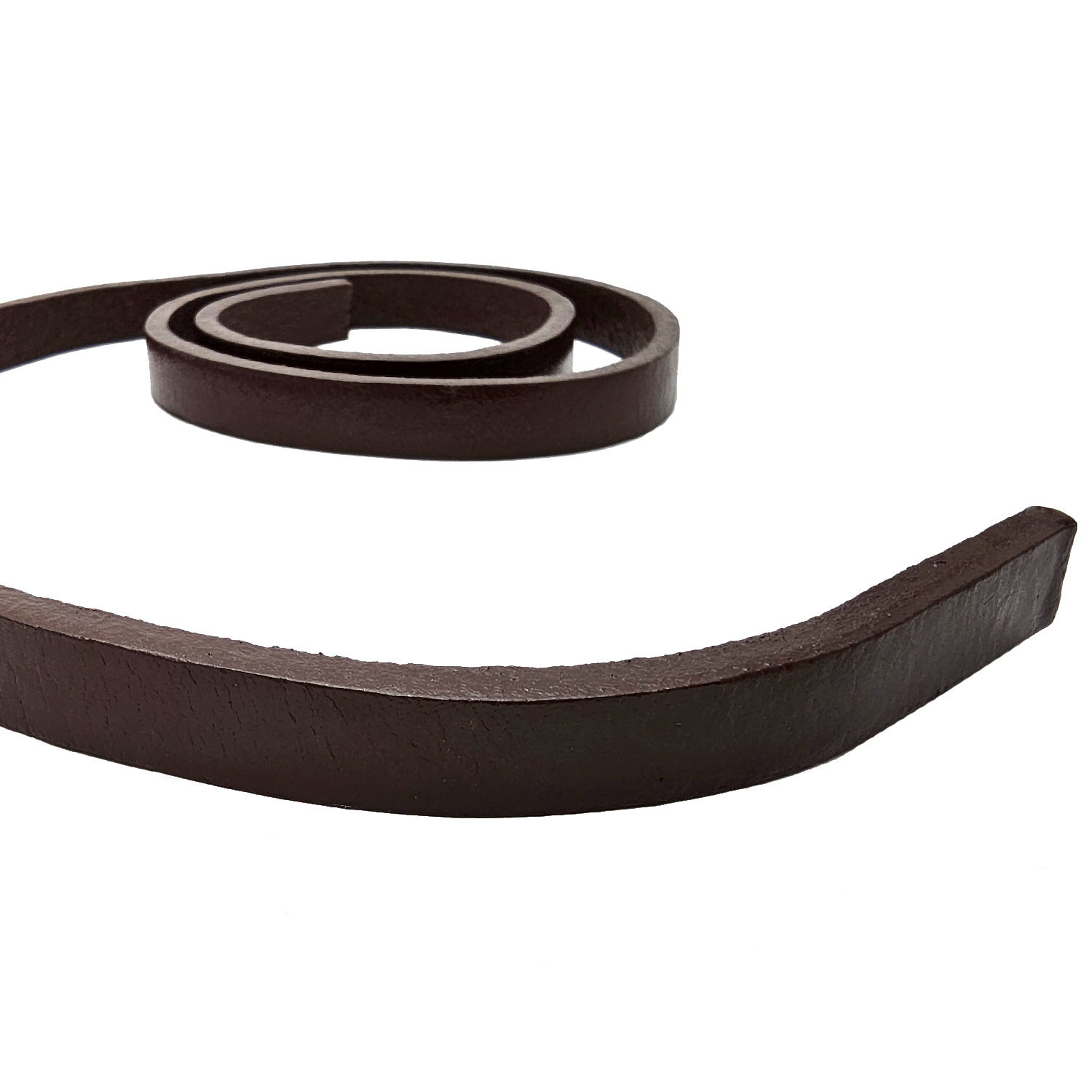 Lederband Flach | 12 mm x 6 mm | Länge: 1 Meter - Braun