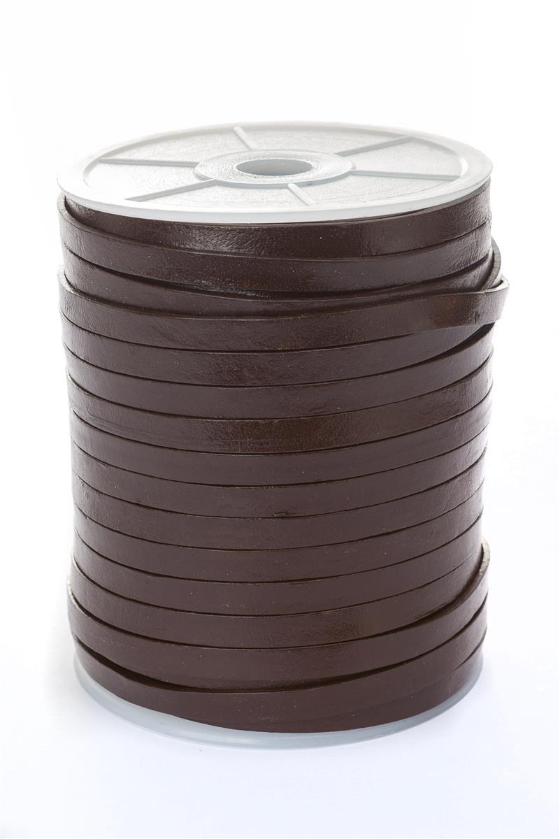Lederband Flach 7 mm x 1,5 mm - Braun. Länge: 5 m