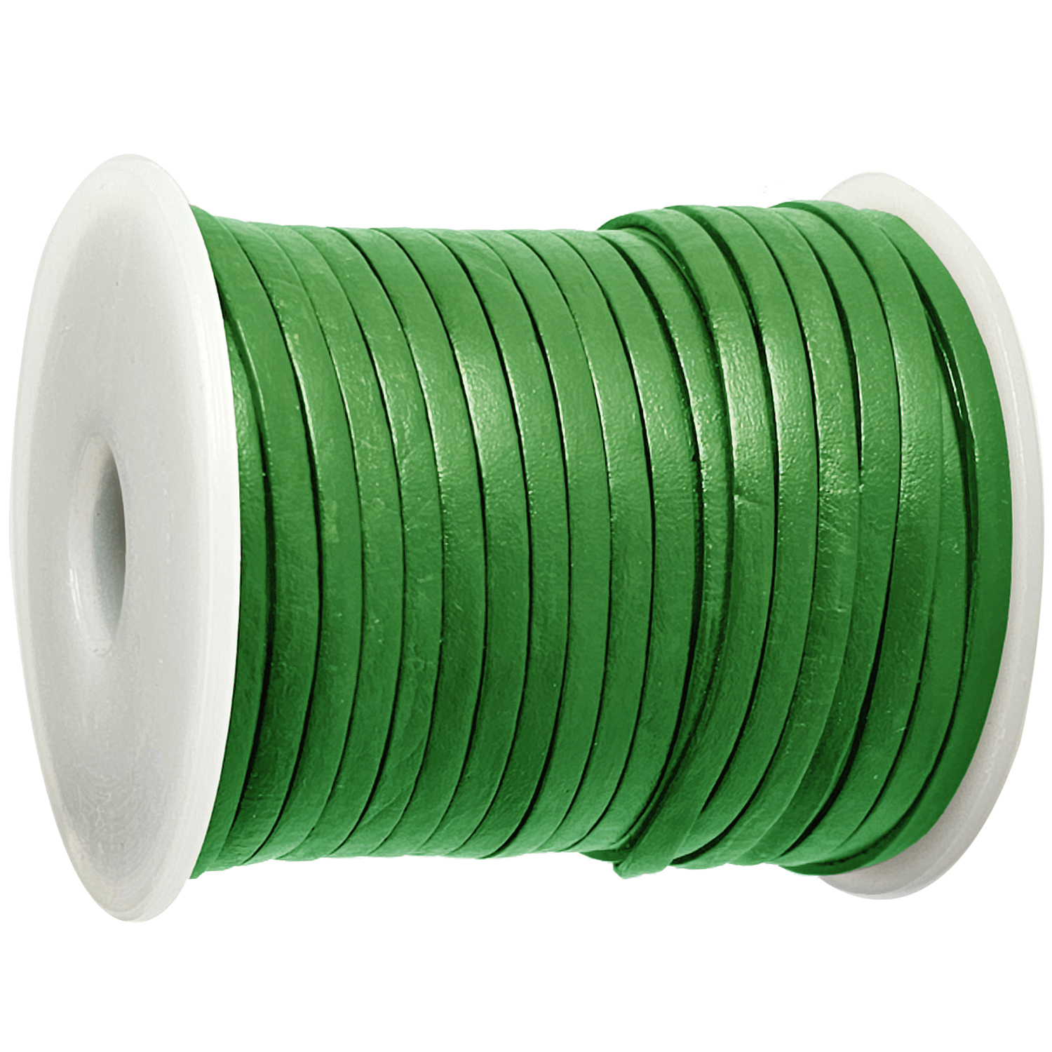 Lederband flach 3 mm Breite, 1 mm Dick fürs kreative Handwerk, Lederschmuckherstellung in Grün
