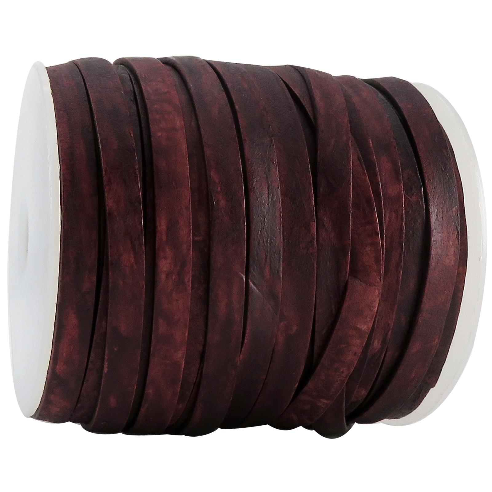 Lederband Flach 6 mm x 1,5 mm - Antik Braun