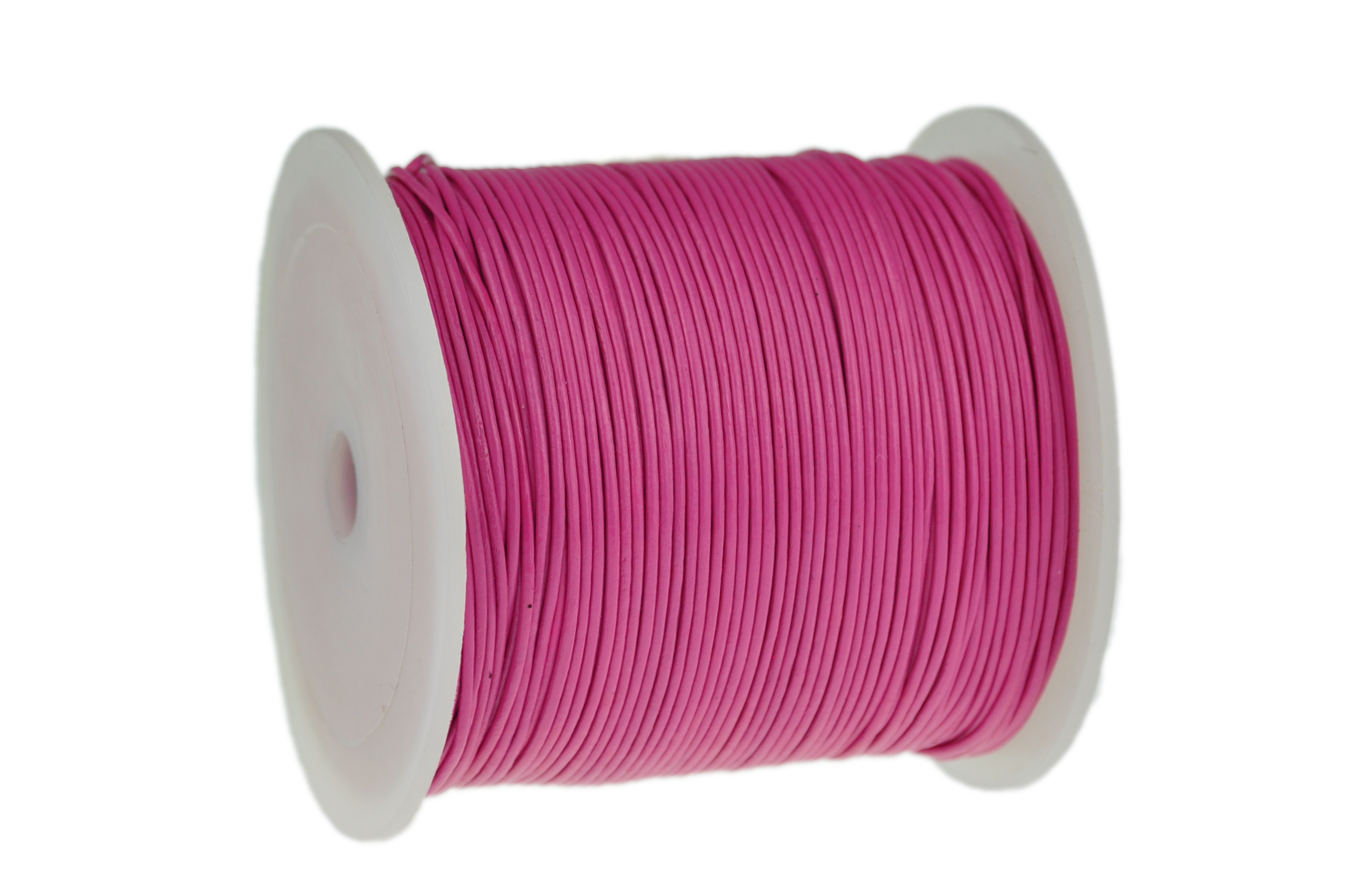 Lederschnur Rund 1 mm - Pink. Länge: 100 m auf Rolle