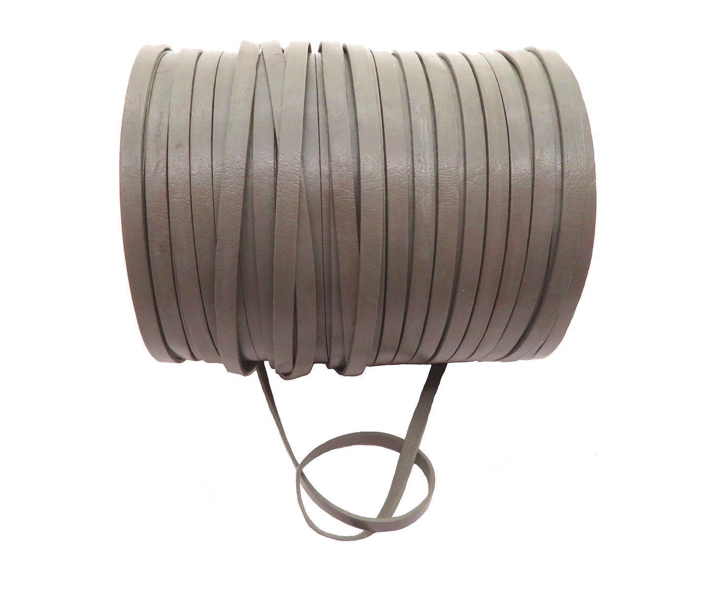 Lederband Flach 5 mm x 1,5 mm - Grau. Länge: 25 m auf Rolle