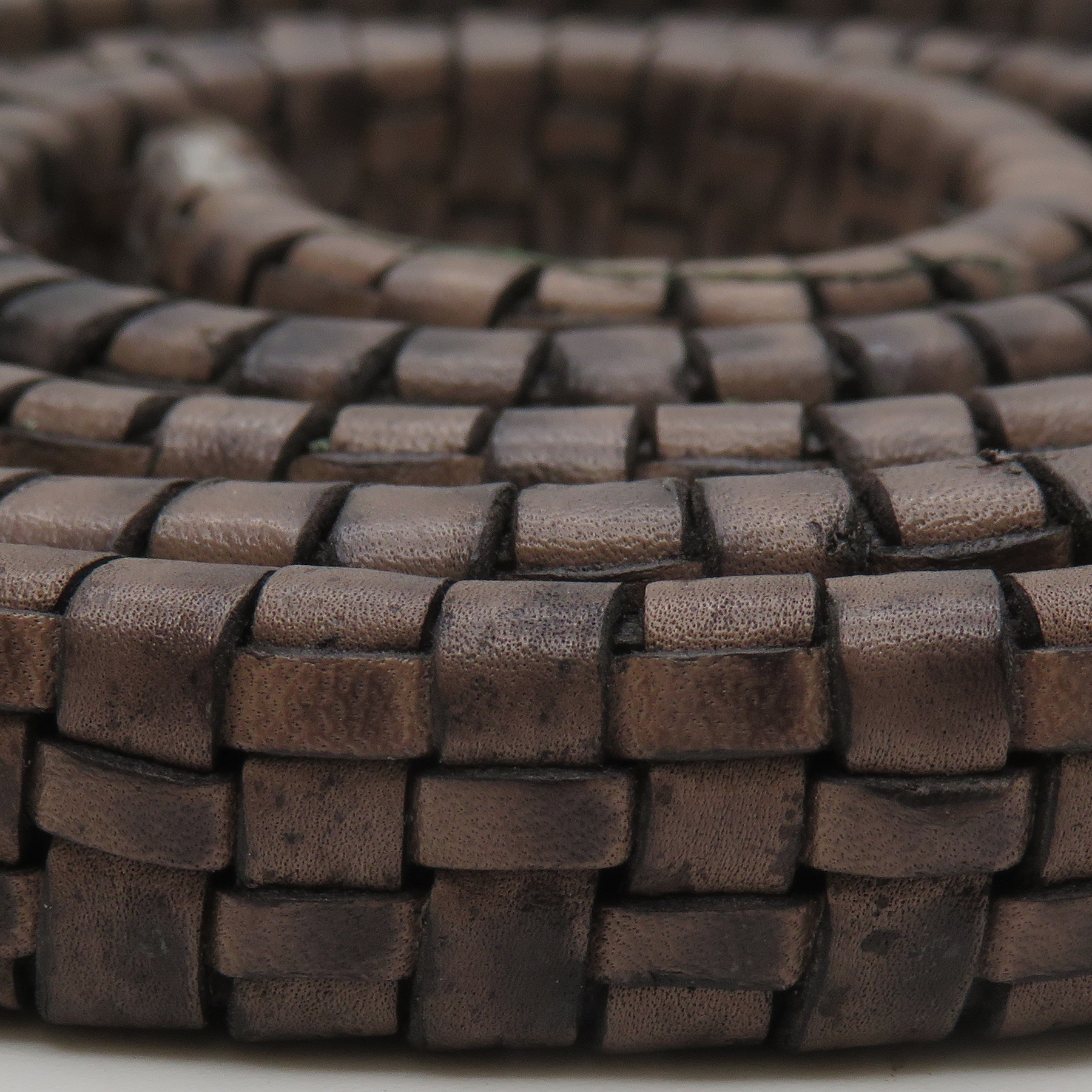 Lederband Geflochten oval | 1 Meter | 11 mm x 6 mm | Graphit - 1 m