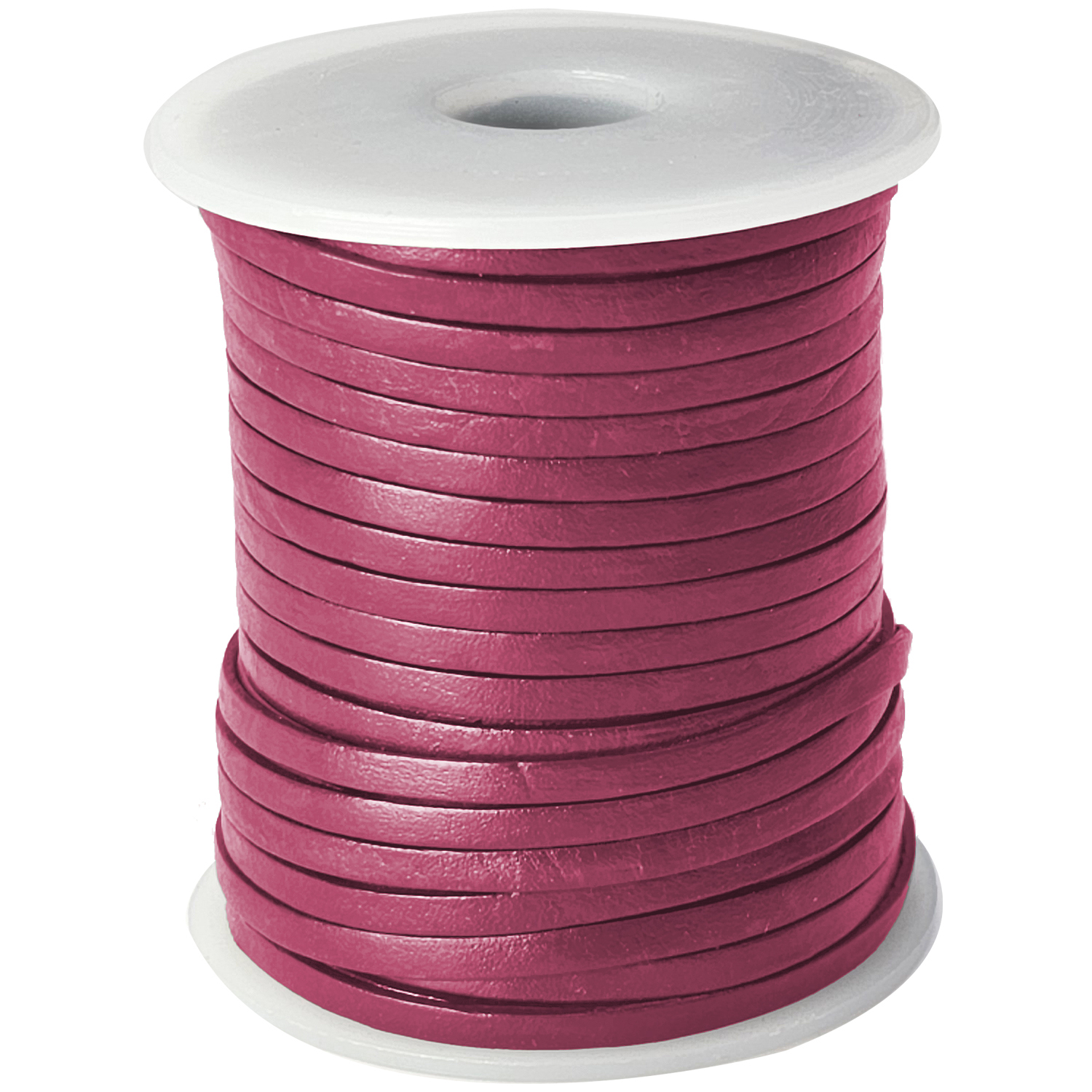 Lederband Flach 3 x 1 mm - Pink. Länge: 1 m