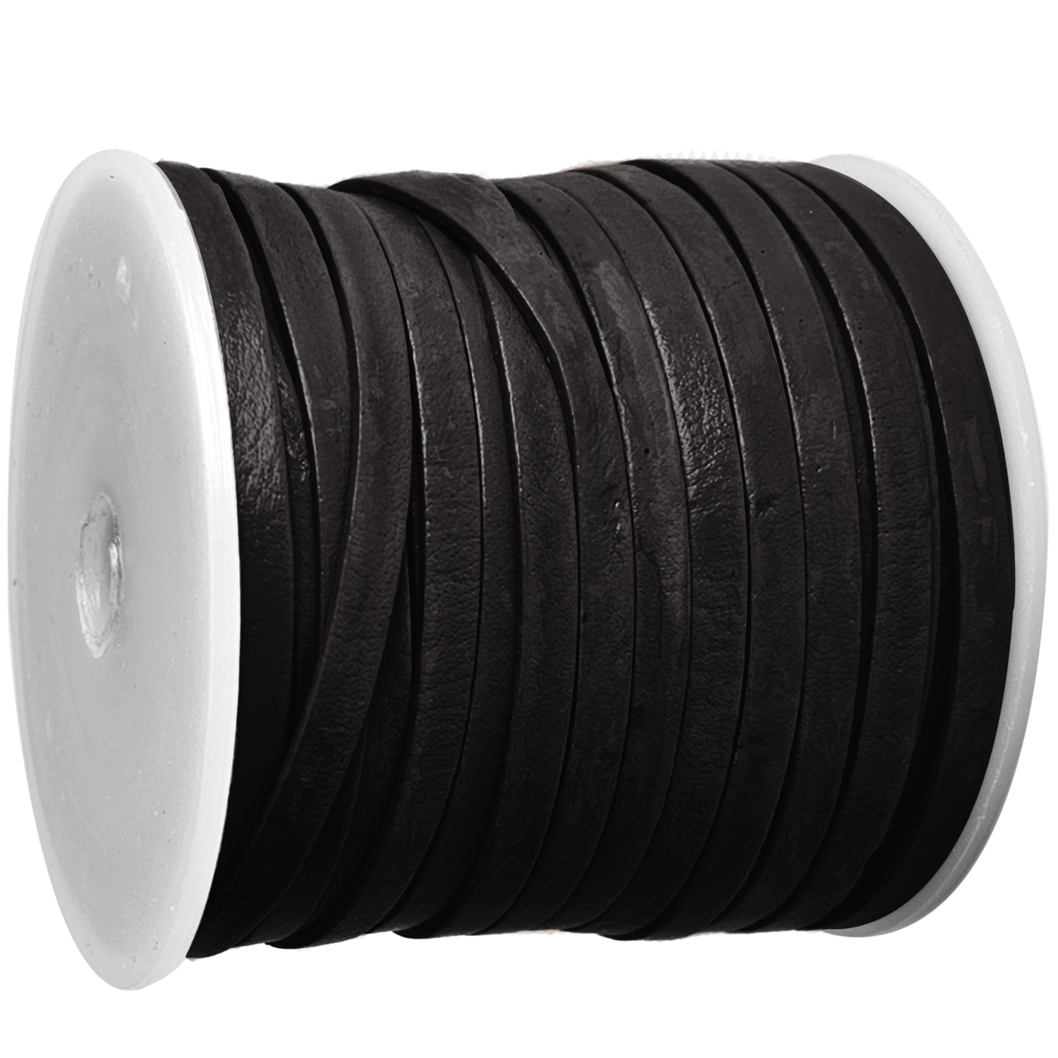 Lederband Flach 4 x 1 mm - Schwarz - zum Basteln