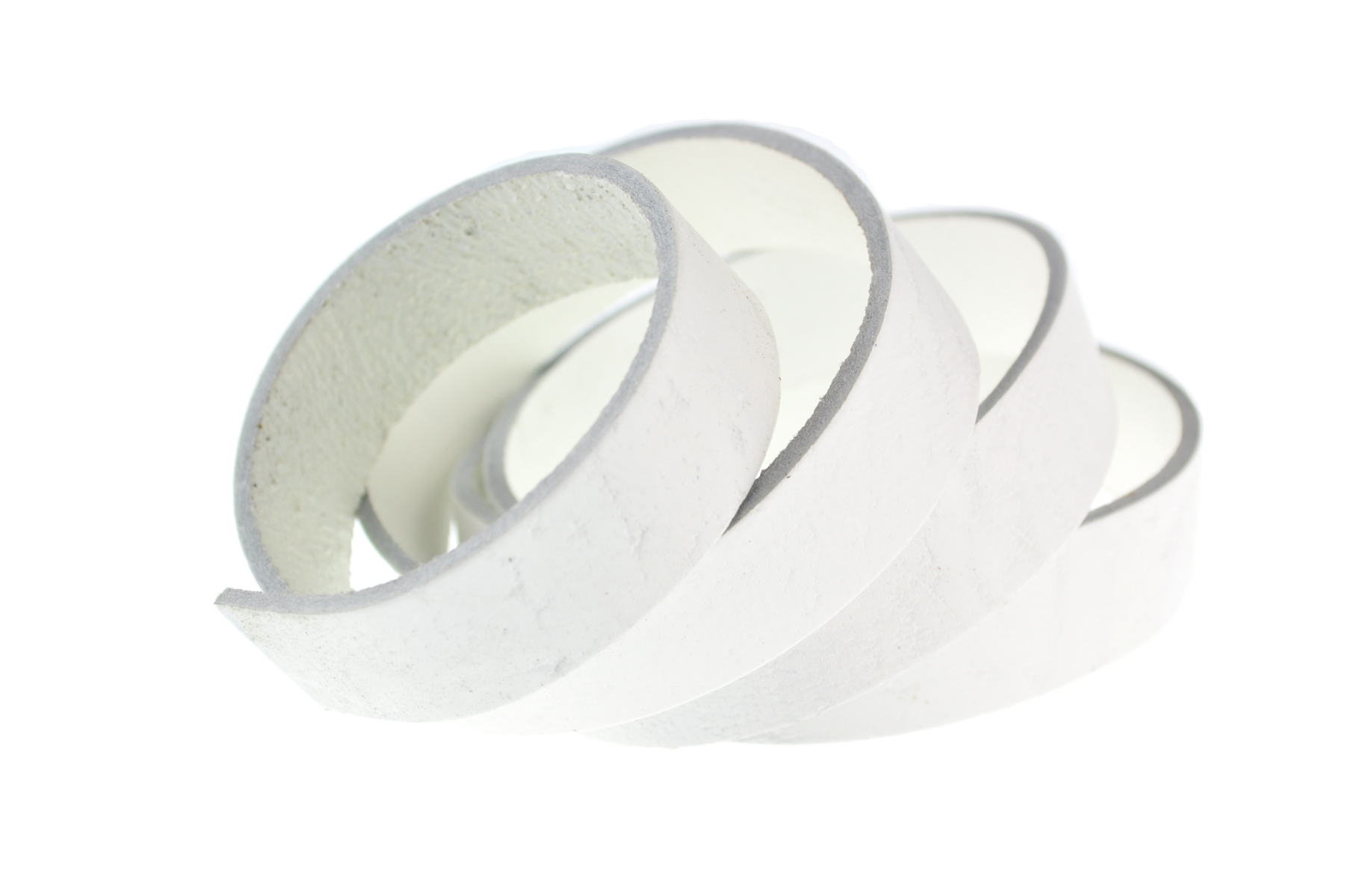Lederband Flach. Länge: 1 m; Dicke: 2 mm - Weiß. Breite: 40 mm