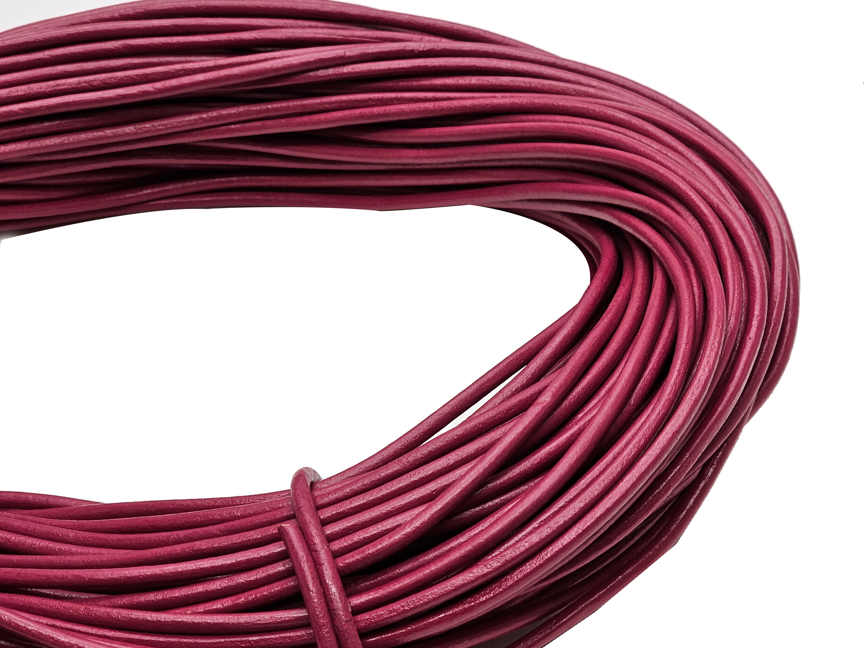 4 mm Lederschnur in Fuchsia, stabil, flexibel und strapazierfähig