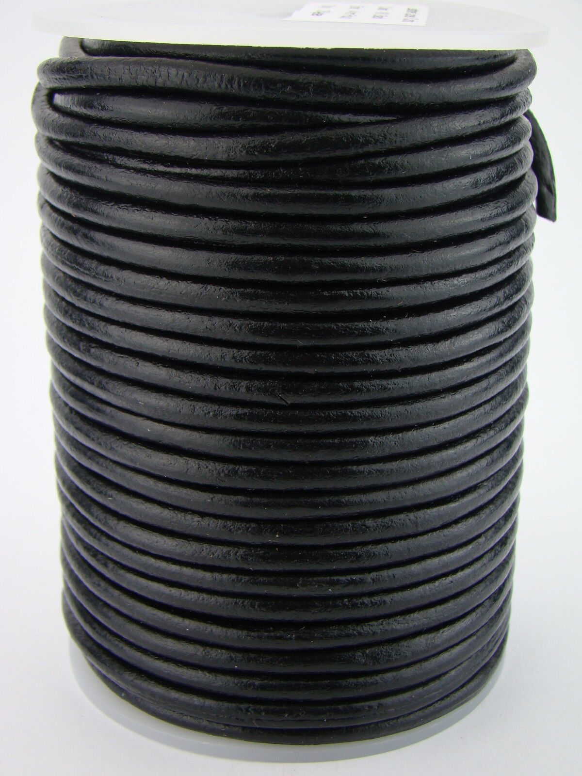 Lederschnur Rund 4 mm - Schwarz. Länge: 50 m