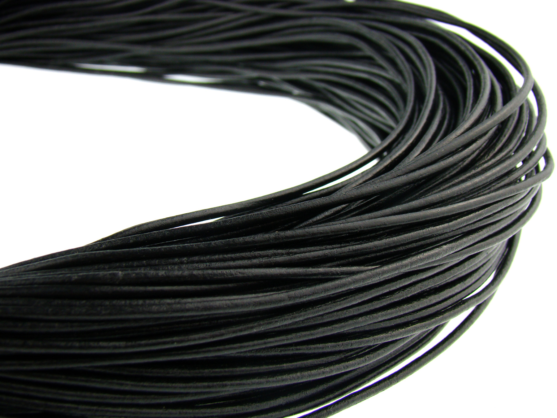 Lederschnur rund 2mm - Schwarz