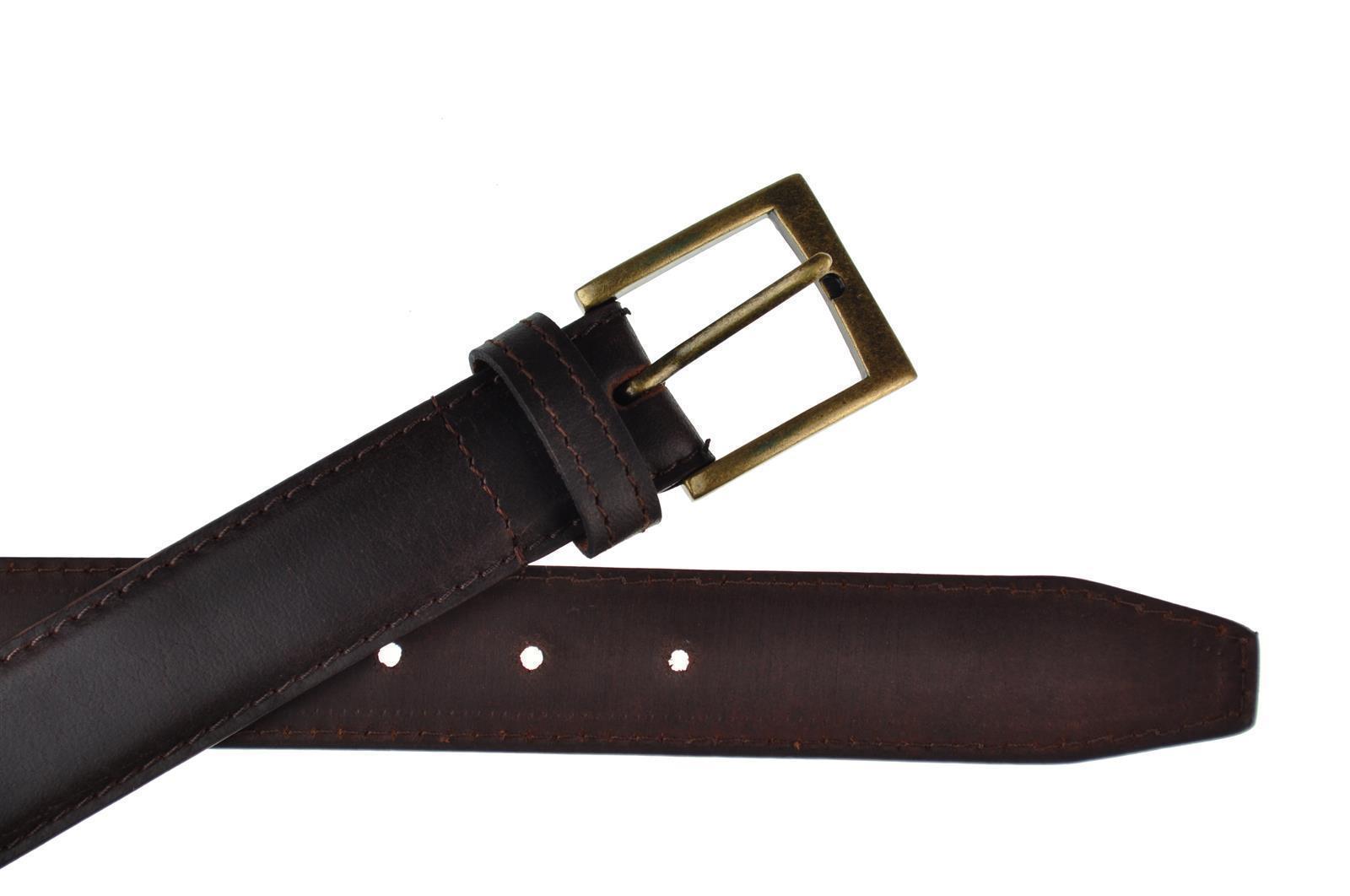 Ledergürtel Braun - rechteckige Schnalle. Größe: 90 cm