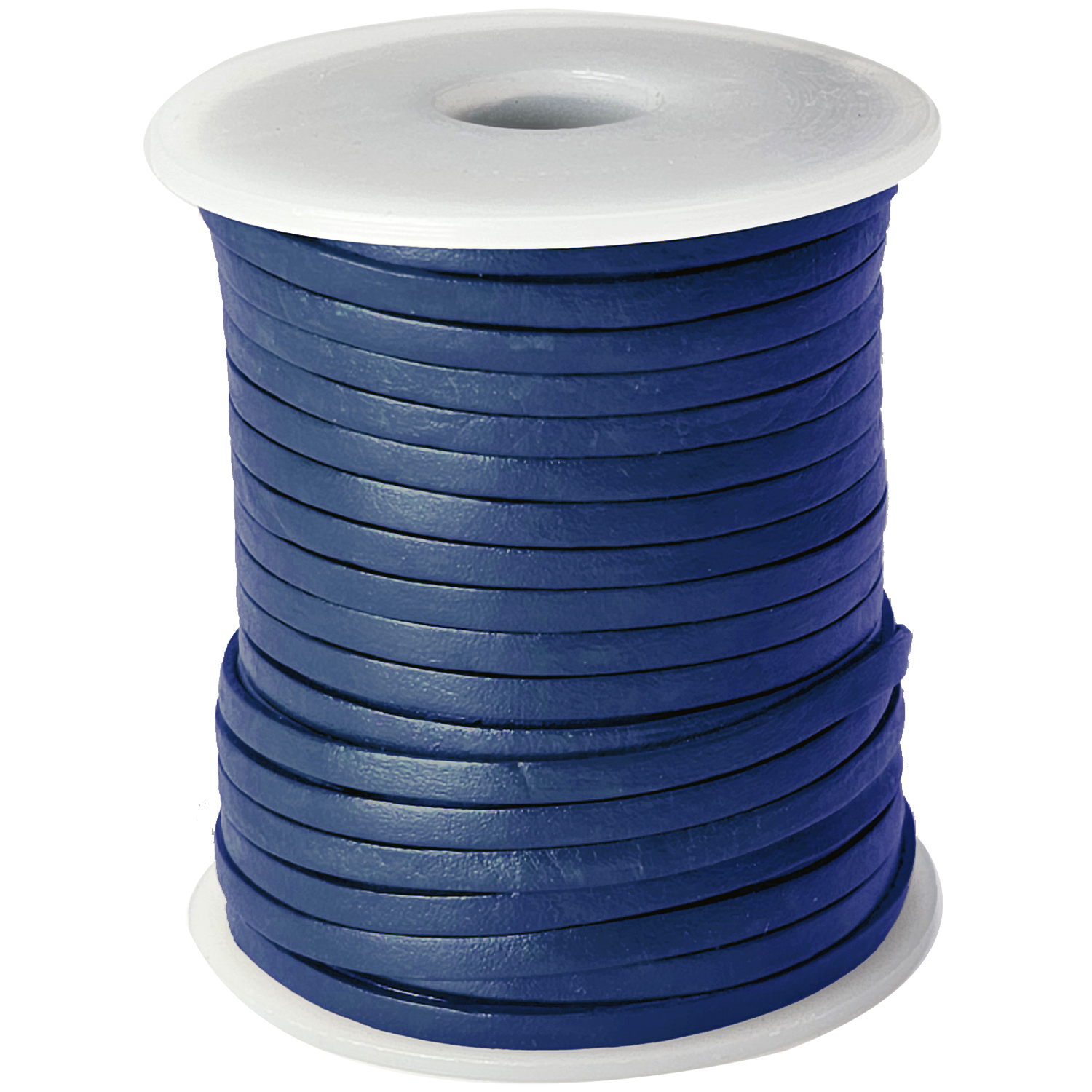 Lederband Flach 3 x 1 mm - Blau. Länge: 15 m