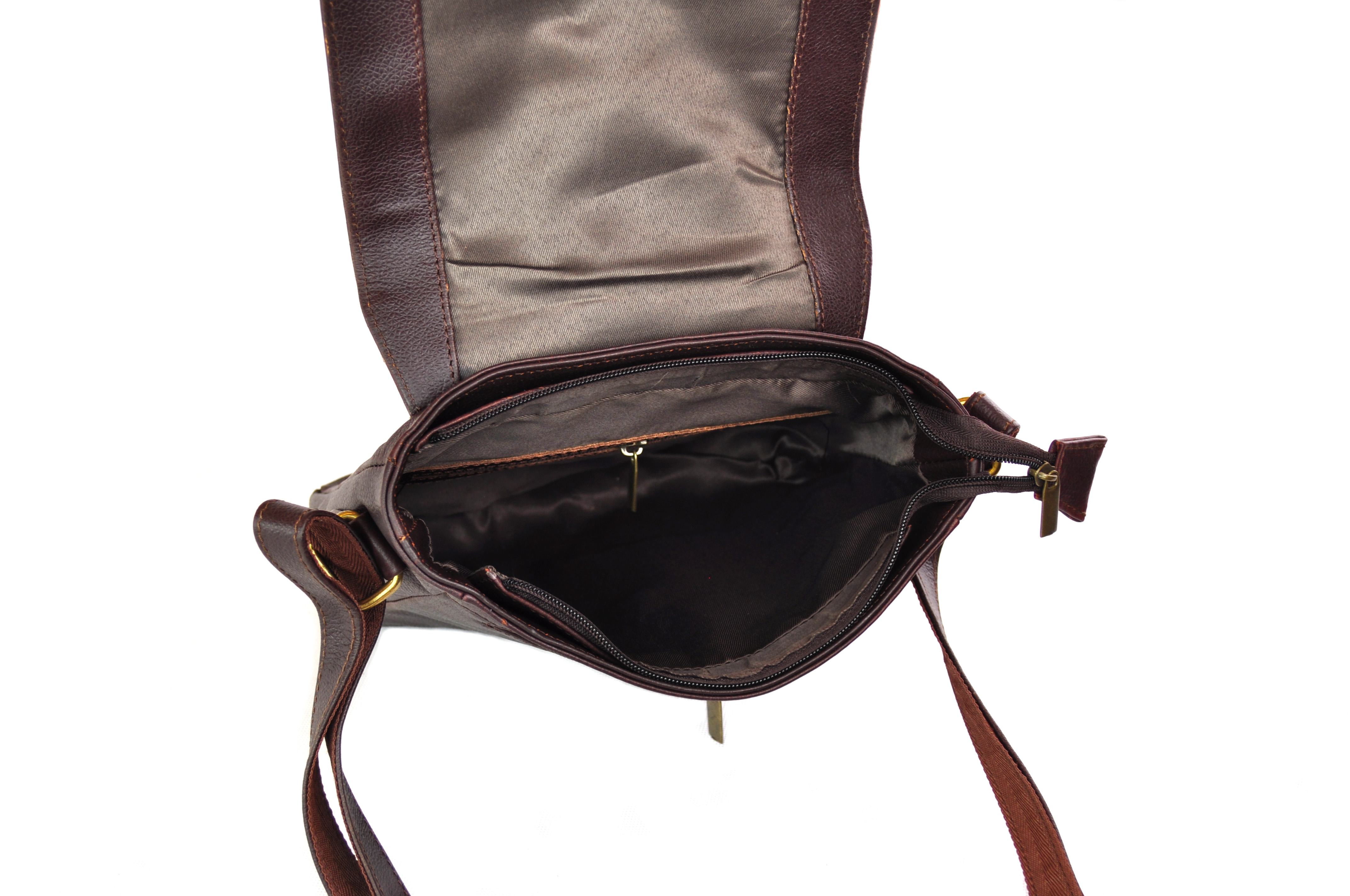 Umhängetasche für Herren, 100% echtes Leder - schlicht und praktisch