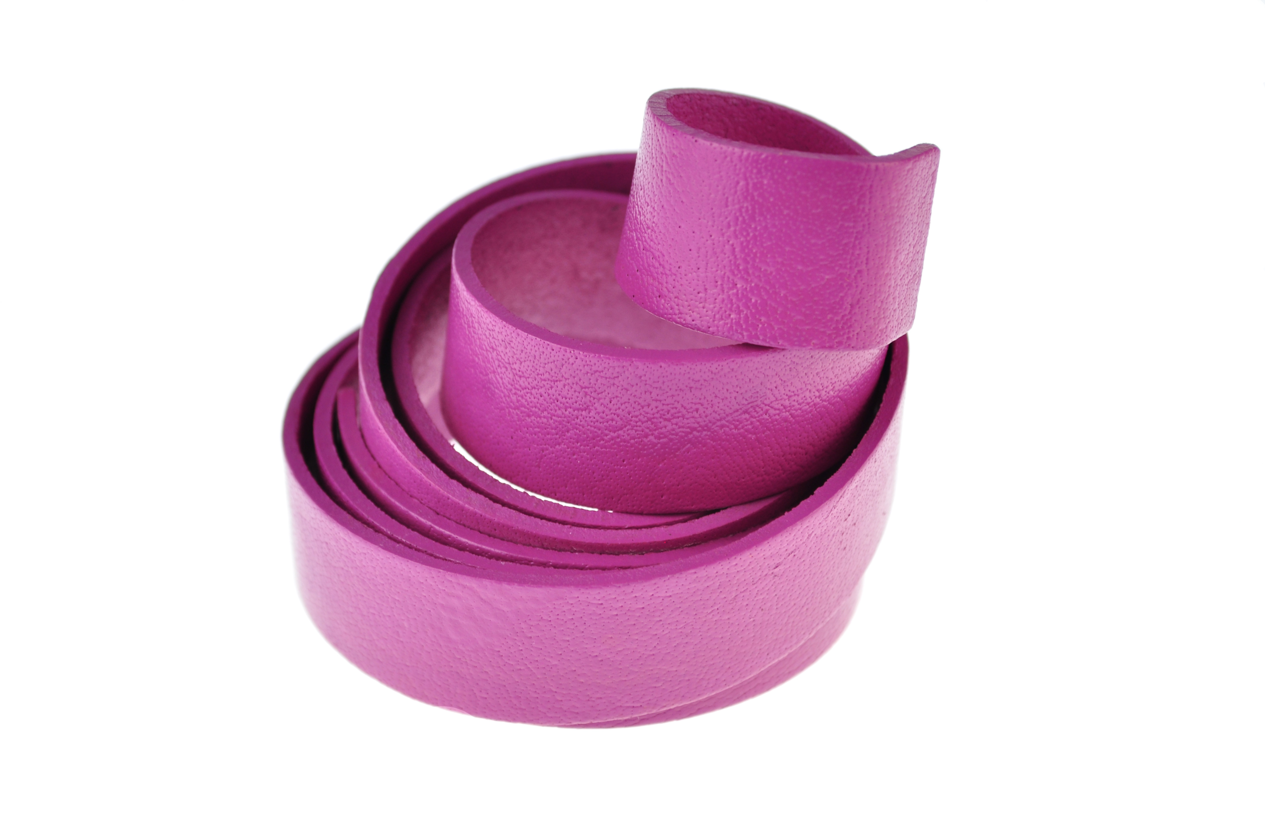 Lederband Flach. Länge: 1 m; Dicke: 2 mm - Fuchsia. Breite:15 mm