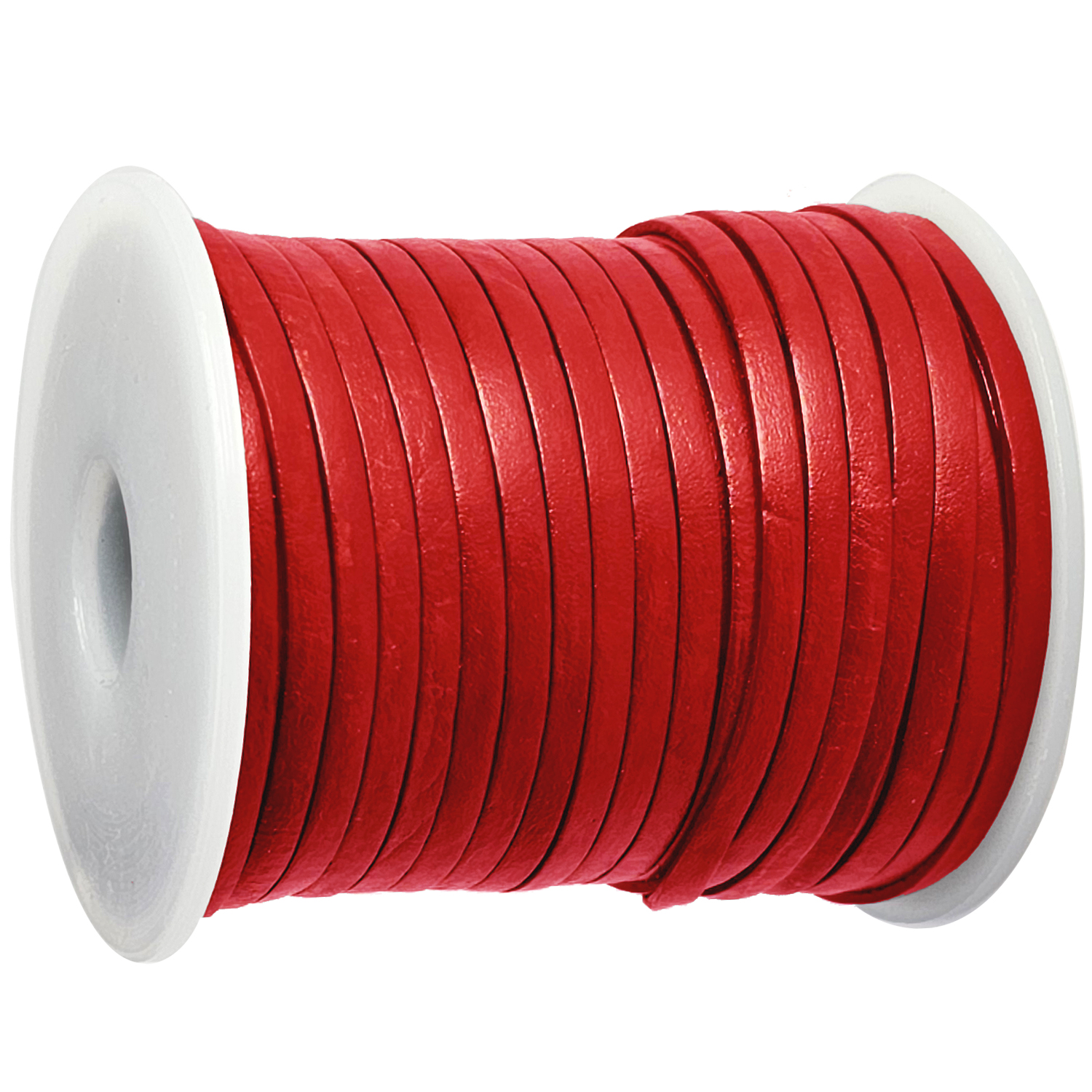 Lederband flach 3 mm Breite, 1 mm Dick fürs kreative Handwerk, Lederschmuckherstellung in Rot