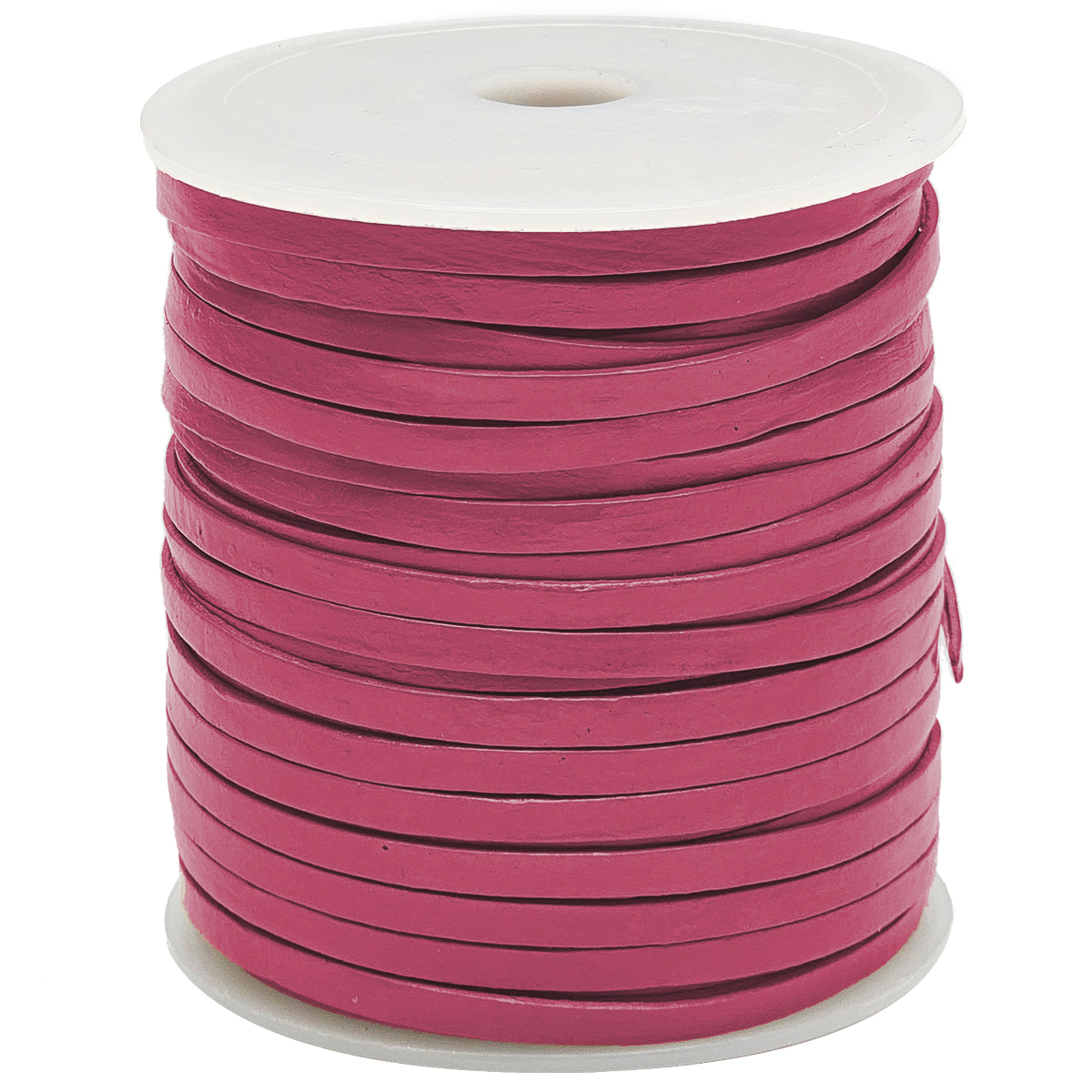 Lederband Flach 4 x 1 mm - Pink. Länge: 10 m