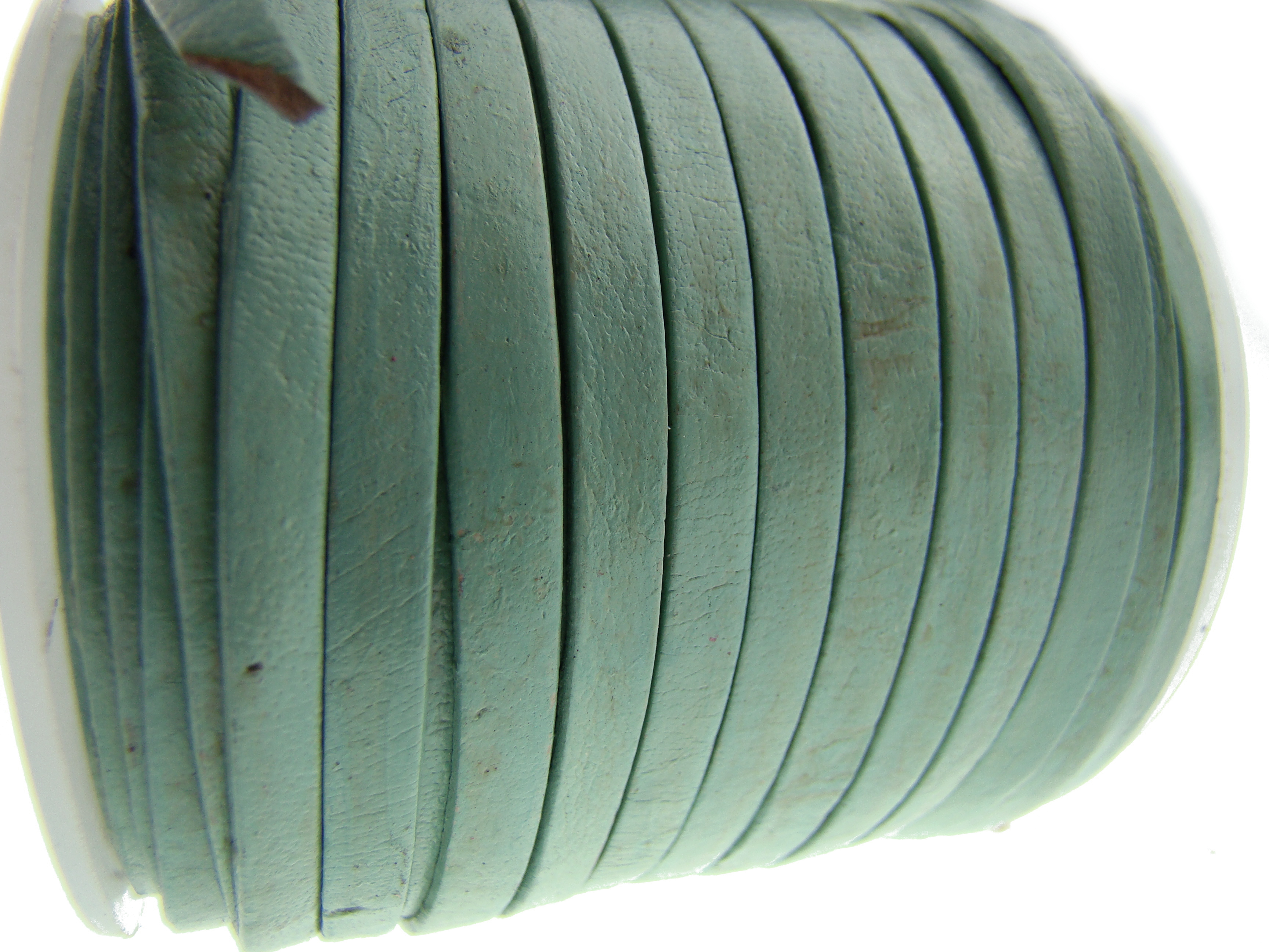 Lederband Flach 4 x 1 mm in Aqua - zum Basteln