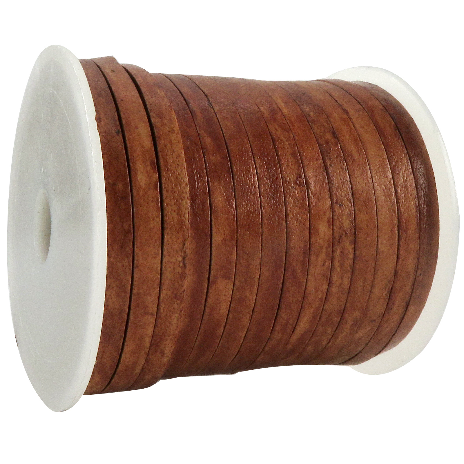 Lederband Flach 5 mm x 1,5 mm - Antik Hellbraun. Länge: 15 m