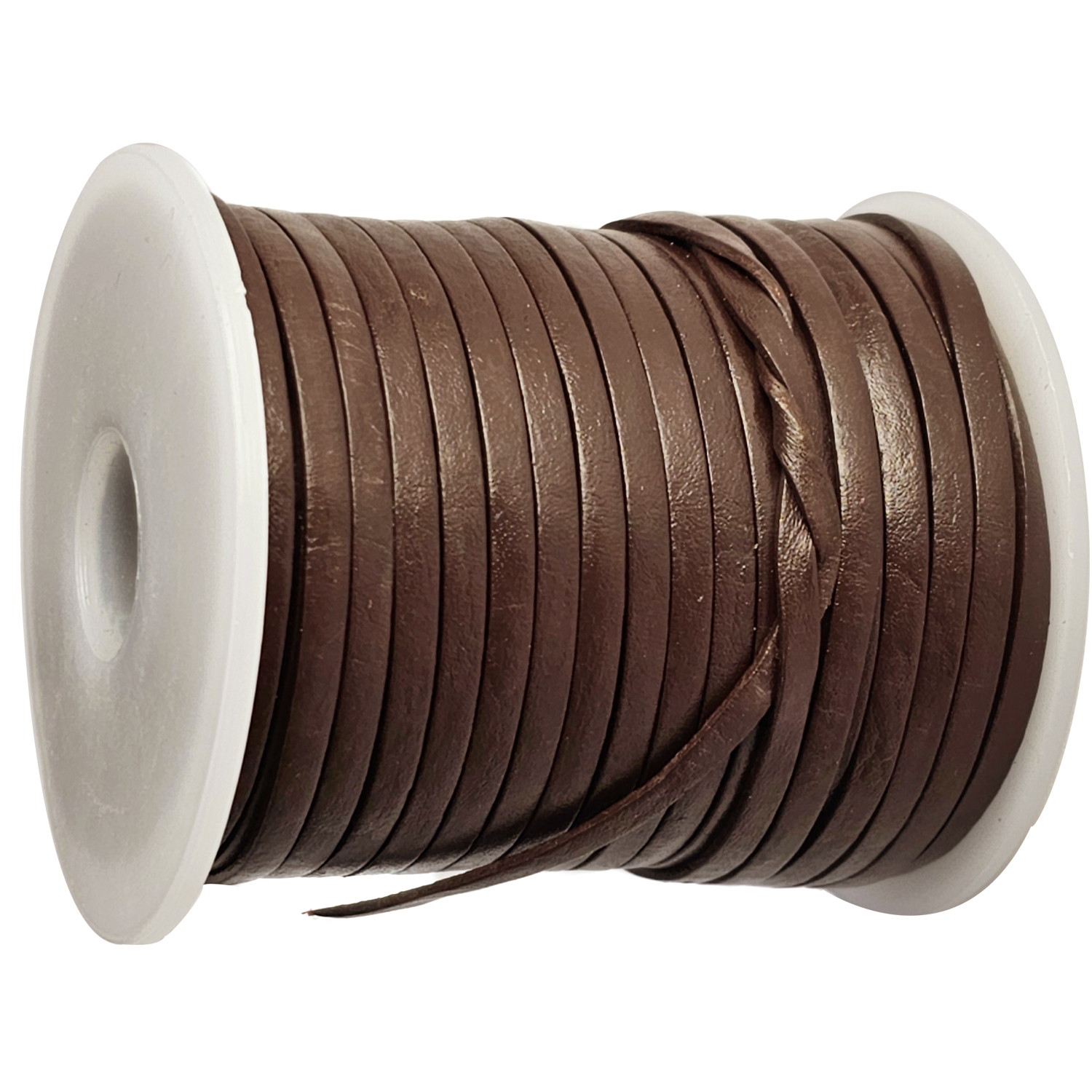 Lederband flach 3mm Breite, 1 mm Dick fürs kreative Handwerk, Lederschmuckherstellung in Schokobraun