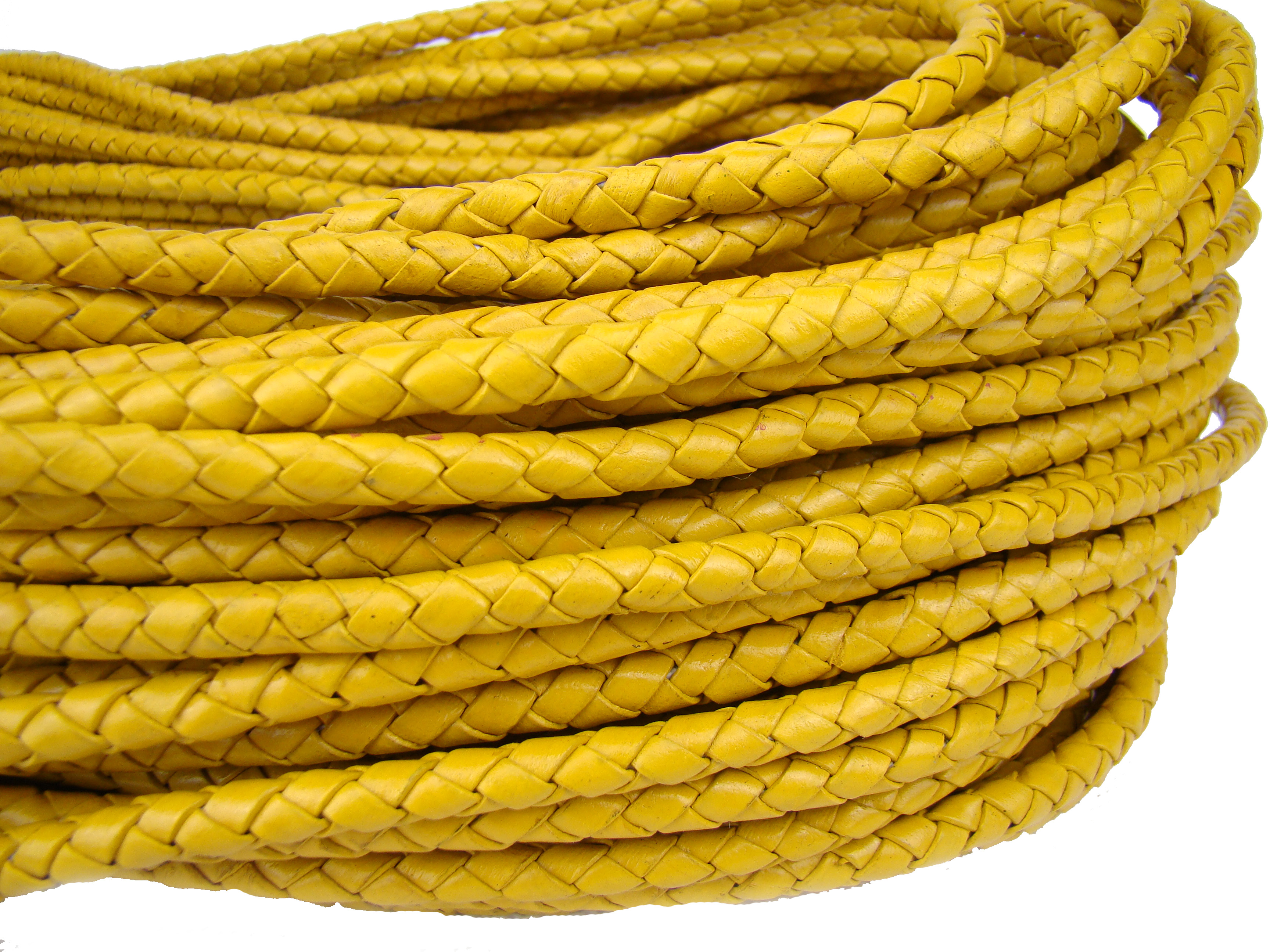 Lederschnur geflochten 3 mm - Gold. Länge: 20 m