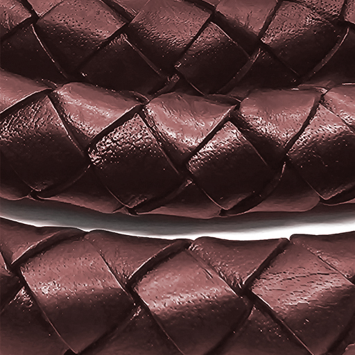 Lederschnur geflochten 20 mm - Weinrot. Länge: 1 Meter